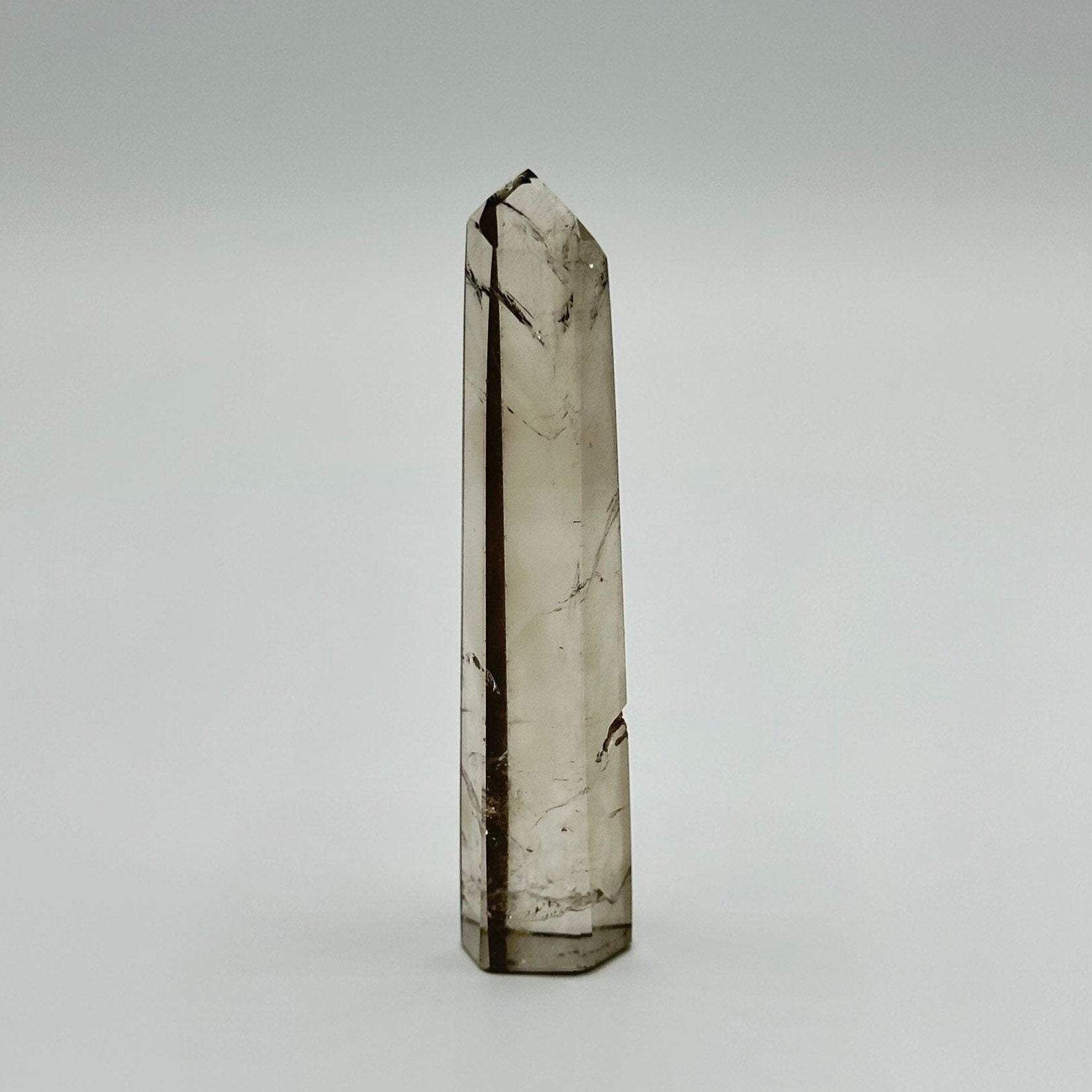 Small Skinny Genuine Smoky Citrine Point | Mini Crystal Tower | From Brazil | Healing & Crystal Wand