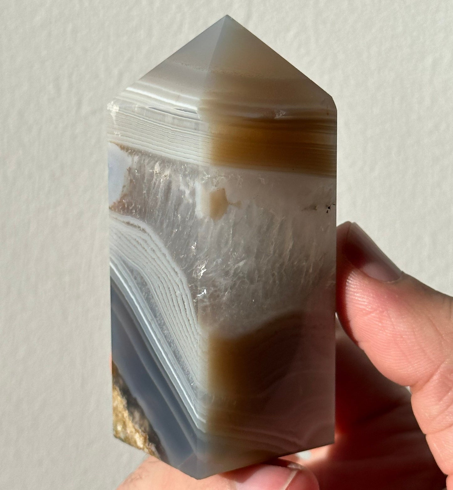 Beautiful Agate Quartz Tower | Hand Carved | Meditation & Crystal Healing