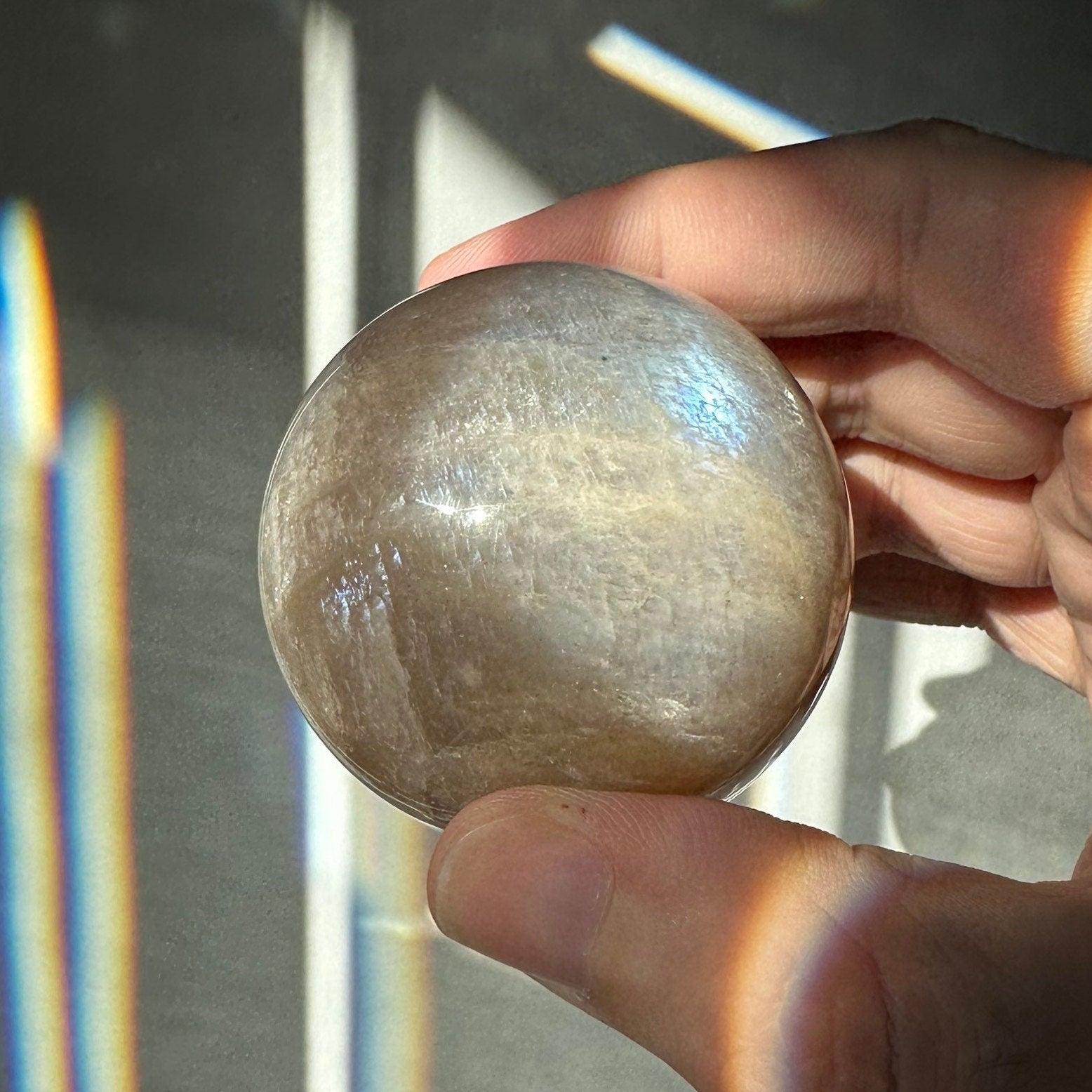 Gorgeous Blue Moonstone Crystal Sphere | Blue Flash | Crystal Ball | Crystal Healing & Meditation