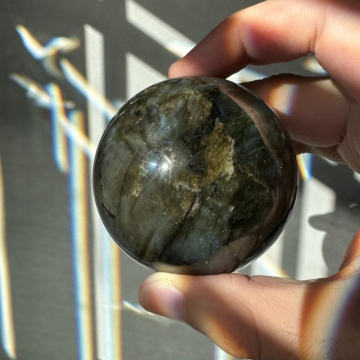 Labradorite Crystal Sphere | Natural Lab | Super Flashy Crystal Ball | Hand Carved | Meditation & Crystal Healing