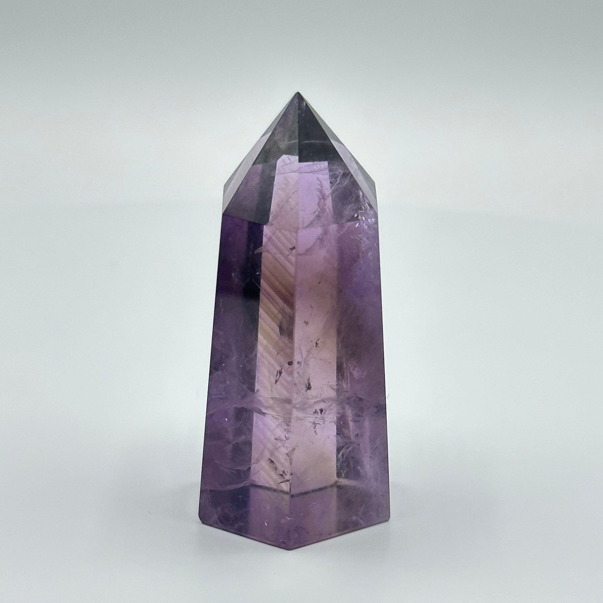 Small Ametrine Crystal Point | Mini Hand Carved Tower | Amethyst and Citrine | Meditation & Crystal Healing | High Quality