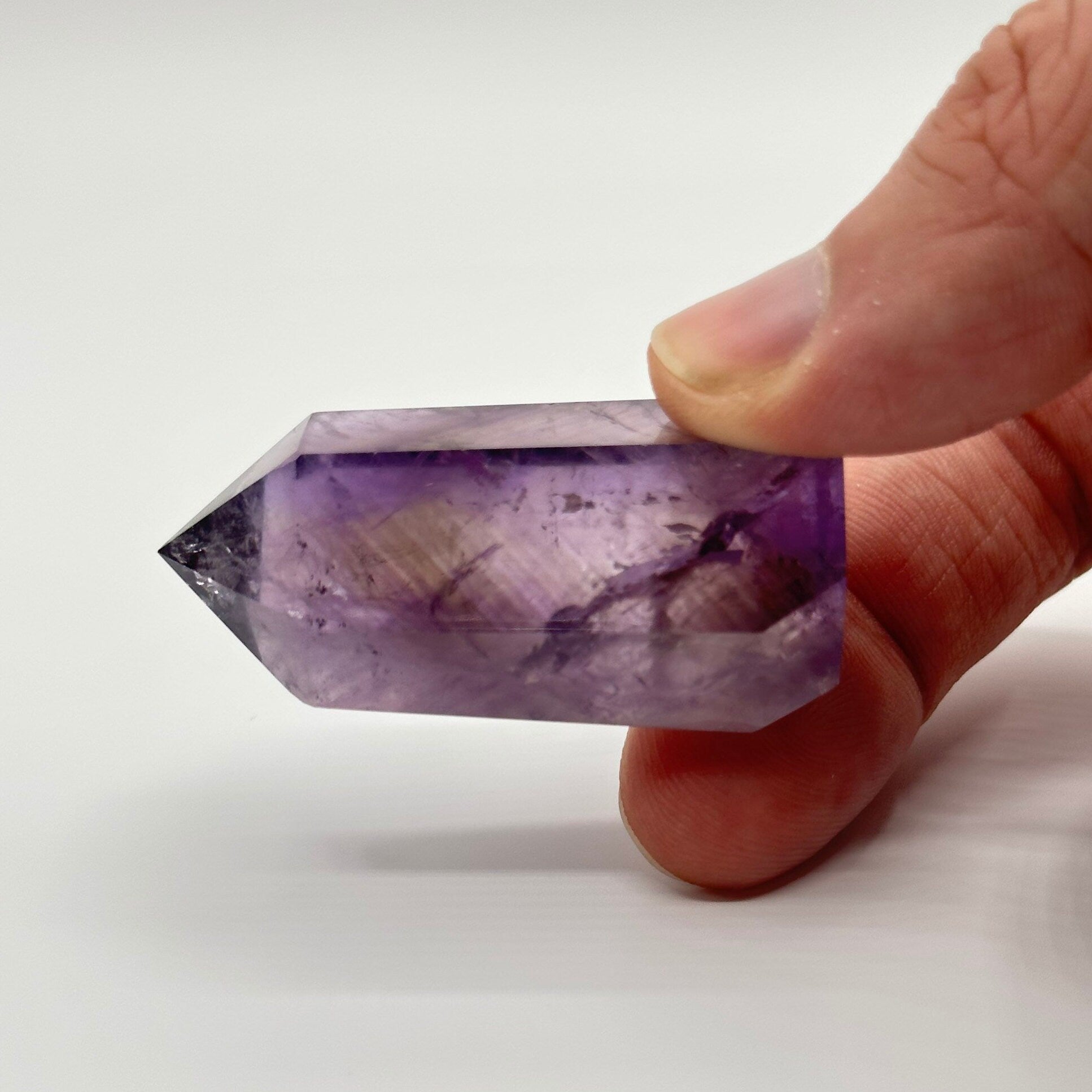 Small Ametrine Crystal Point | Mini Hand Carved Tower | Amethyst and Citrine | Meditation & Crystal Healing | High Quality