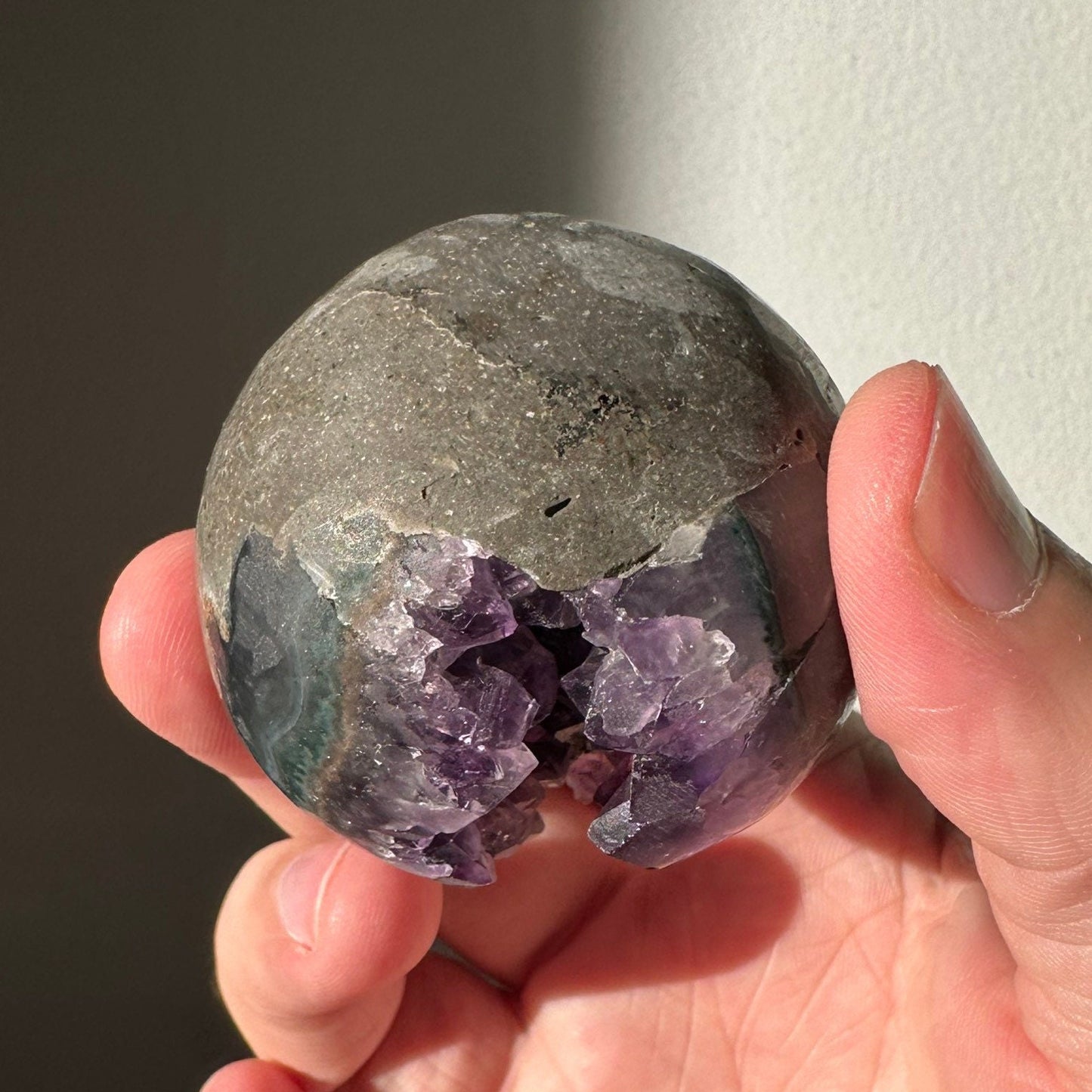 Amethyst Agate Druzy Sphere | Deep Purple | Geode Crystal Ball | Meditation & Crystal Healing