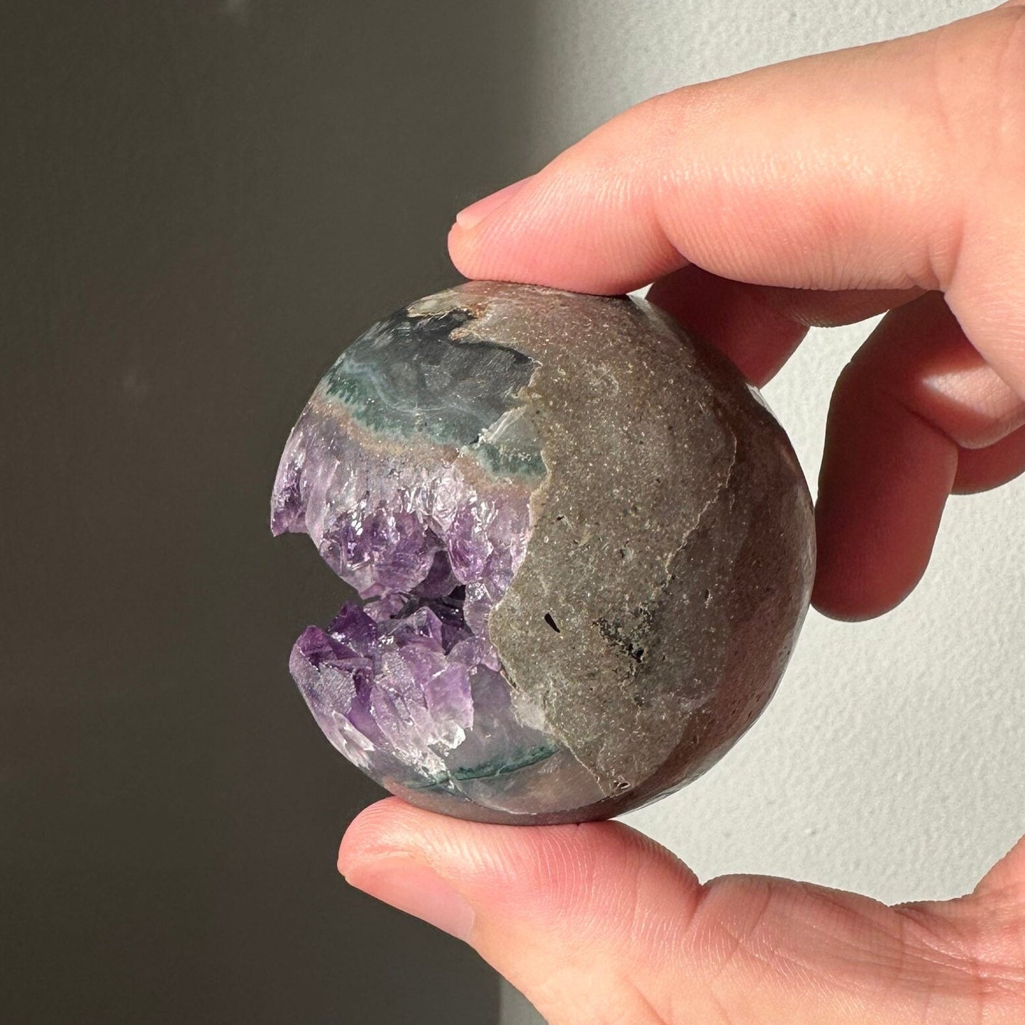 Amethyst Agate Druzy Sphere | Deep Purple | Geode Crystal Ball | Meditation & Crystal Healing