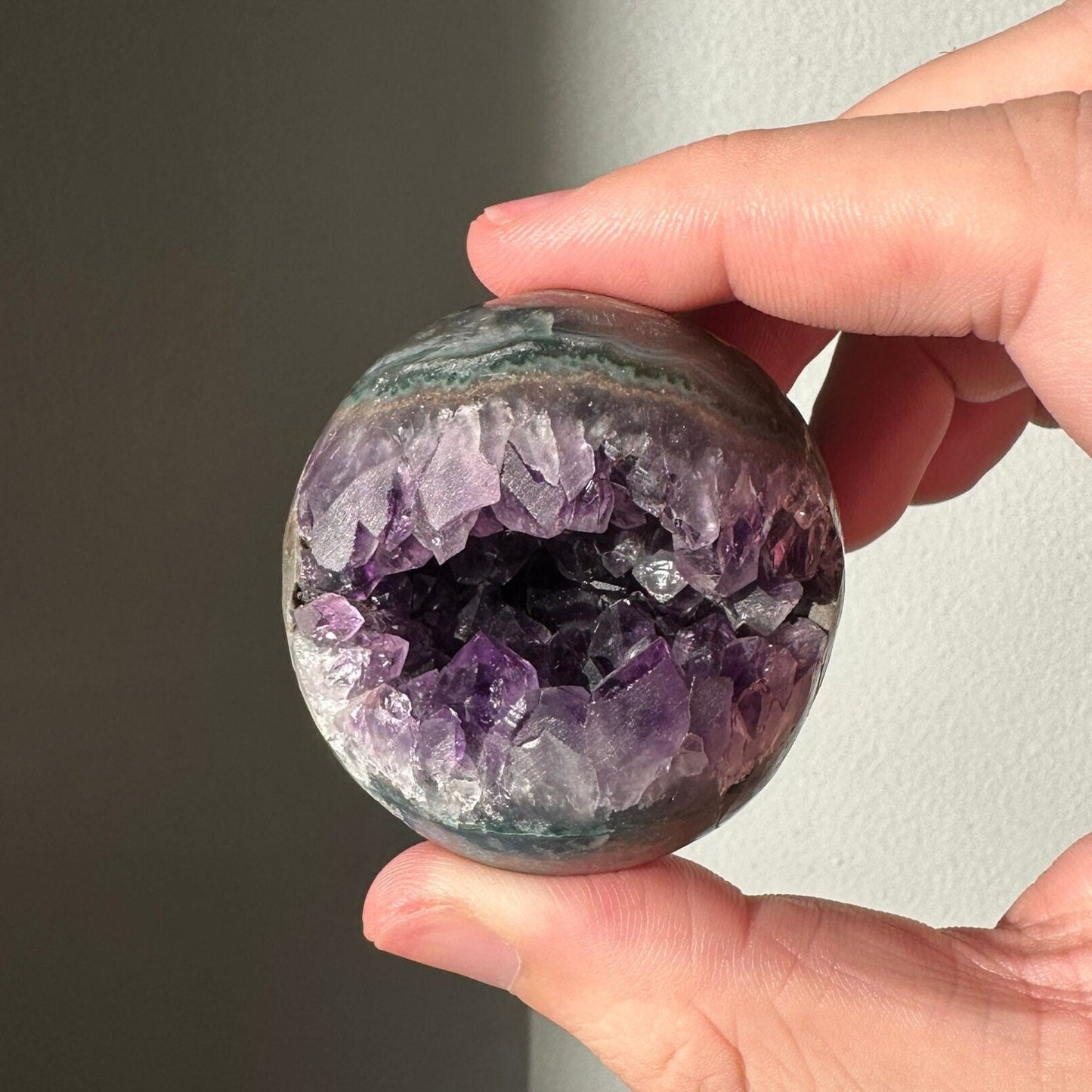 Amethyst Agate Druzy Sphere | Deep Purple | Geode Crystal Ball | Meditation & Crystal Healing