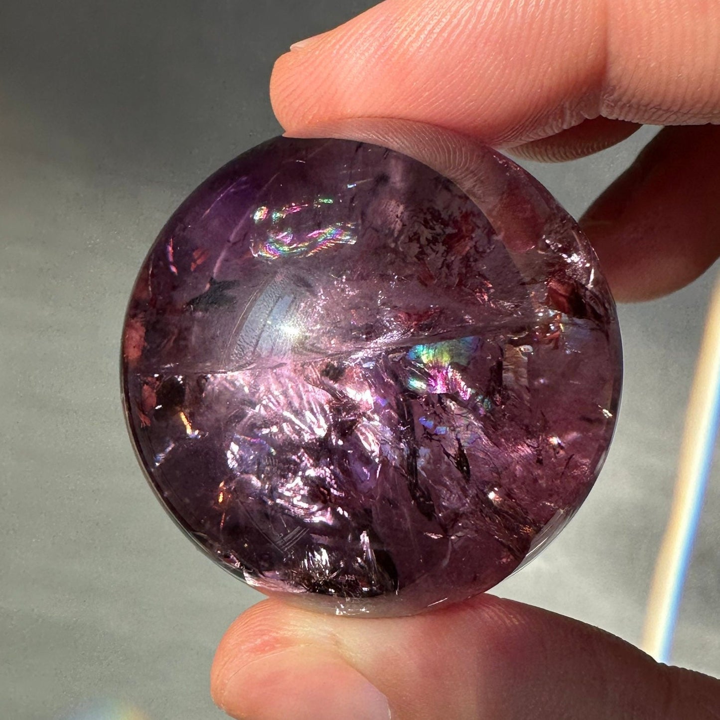 High Quality Mini Purple Amethyst Crystal Sphere | Many Strong Rainbows | AAA Crystal Ball | From Brazil | Meditation & Crystal Healing