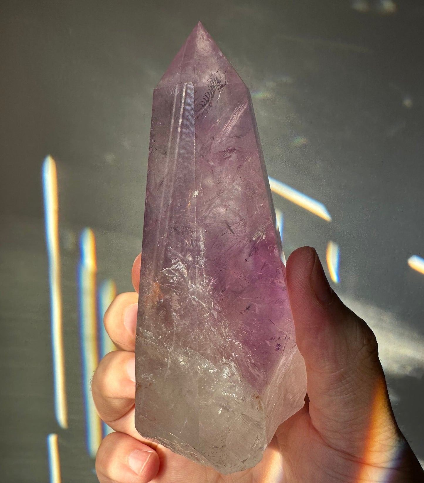 Beautiful Amethyst Crystal Tower | Unique | Hand Carved | Large Crystal Point | Healing & Meditation Wand