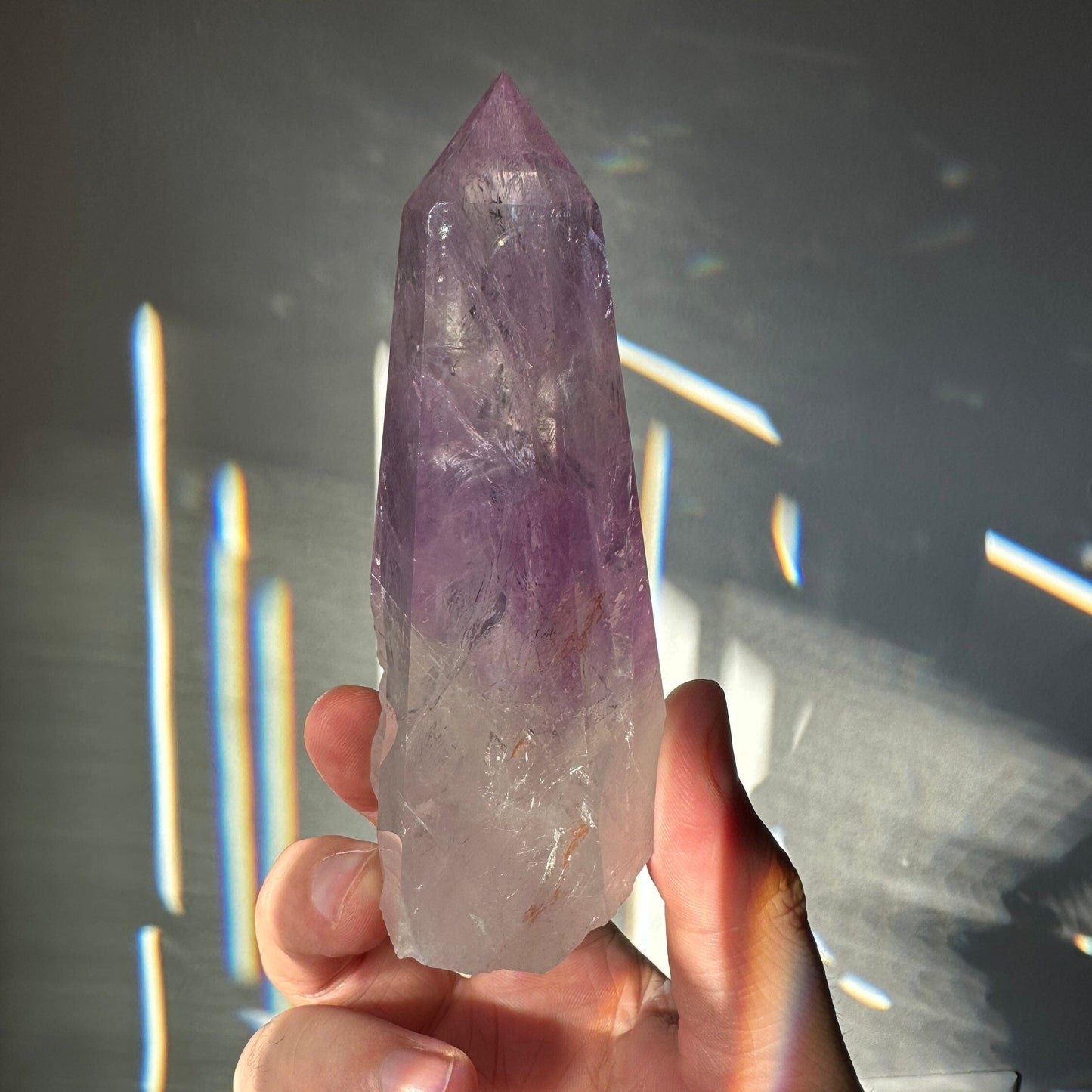 Beautiful Amethyst Crystal Tower | Unique | Hand Carved | Large Crystal Point | Healing & Meditation Wand