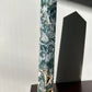 XL Moss Agate Crystal Tower with Druzy | Extra Large Hand Carved Point | Meditation & Healing Crystal Wand