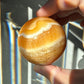 Orange Calcite Sphere | Lovely White Banding | Crystal Ball | Meditation & Crystal Healing