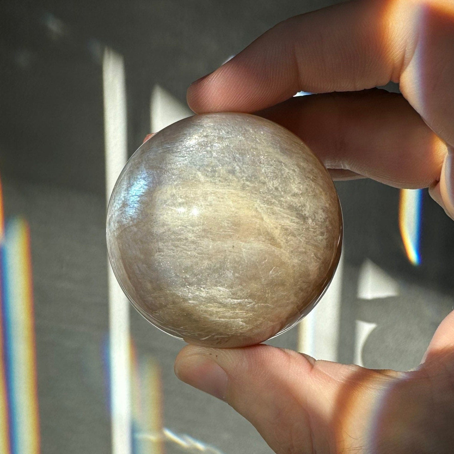 Gorgeous Blue Moonstone Crystal Sphere | Blue Flash | Crystal Ball | Crystal Healing & Meditation