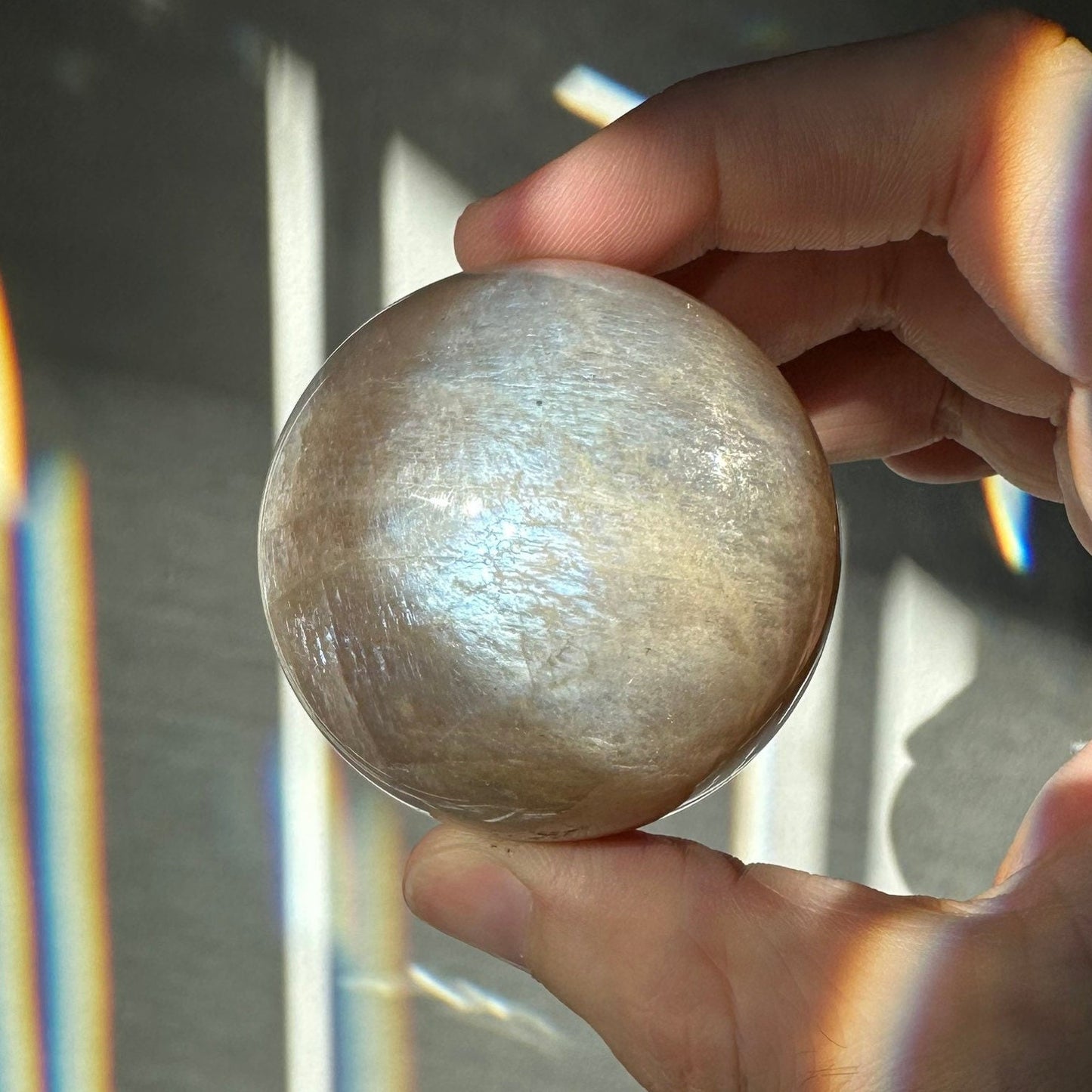 Gorgeous Blue Moonstone Crystal Sphere | Blue Flash | Crystal Ball | Crystal Healing & Meditation