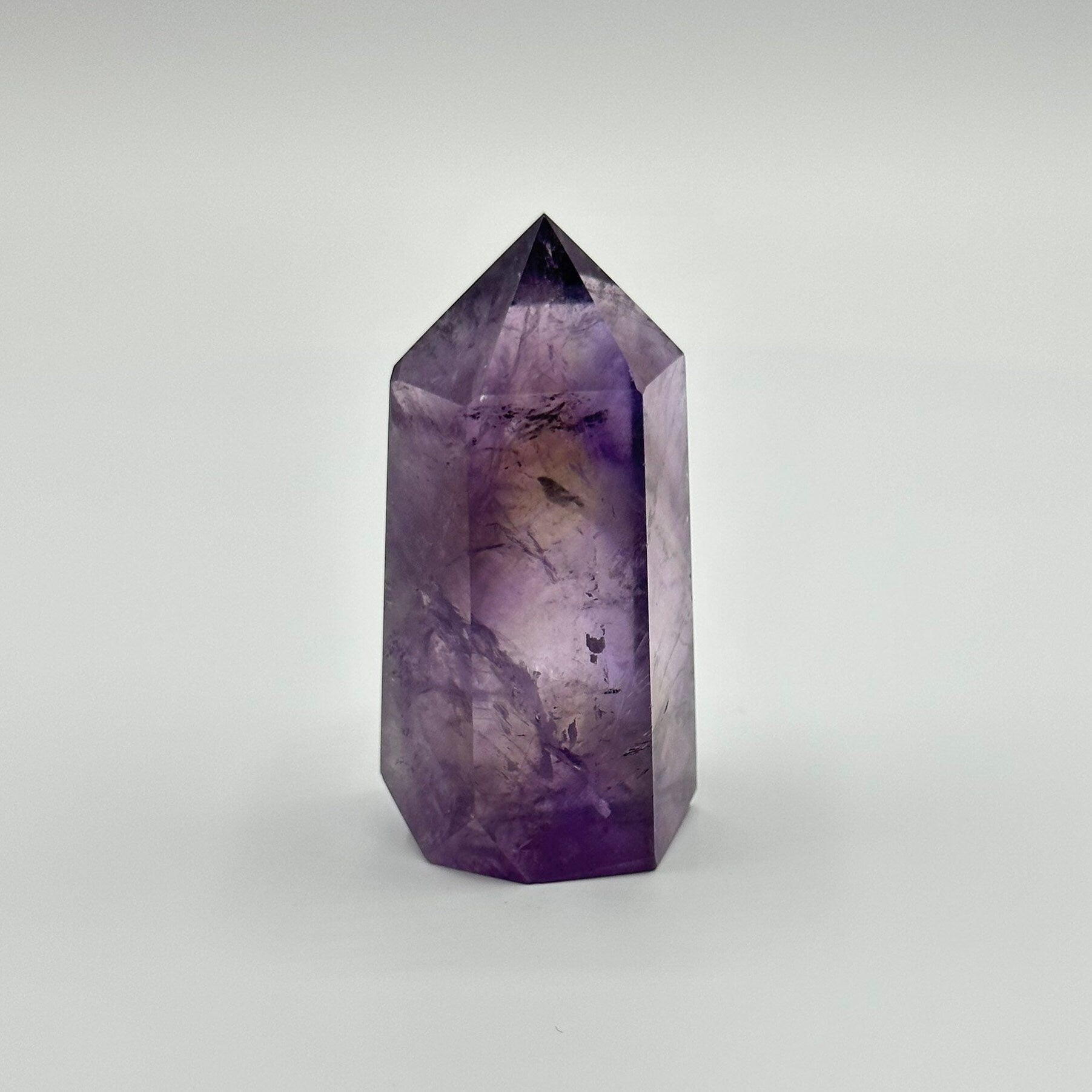 Small Ametrine Crystal Point | Mini Hand Carved Tower | Amethyst and Citrine | Meditation & Crystal Healing | High Quality