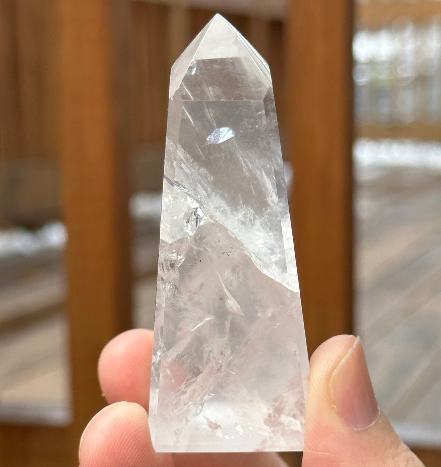 Soft Milky Girasol Obelisk | Quartz Point | Clear Quartz | Crystal Healing & Meditation