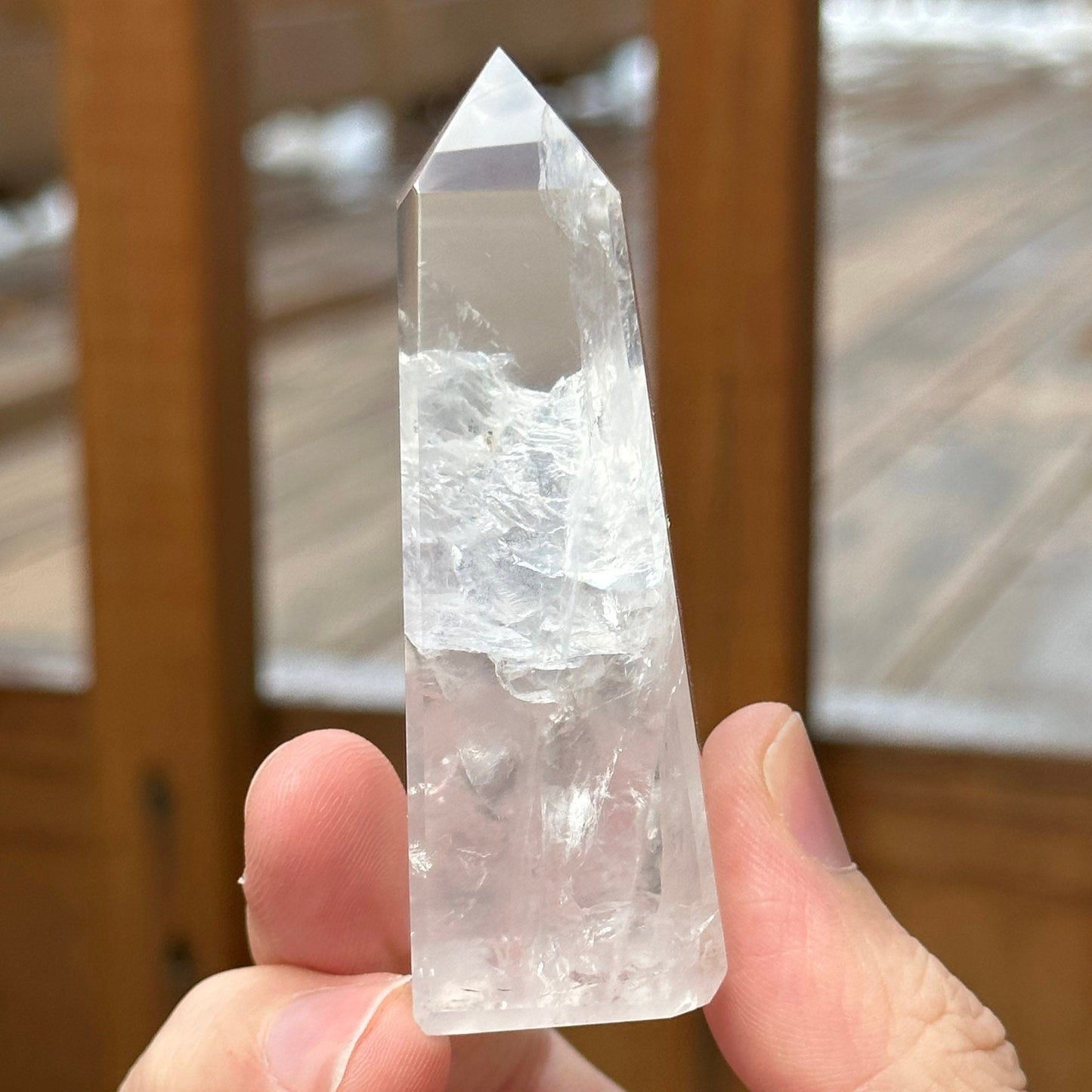 Soft Milky Girasol Obelisk | Quartz Point | Clear Quartz | Crystal Healing & Meditation