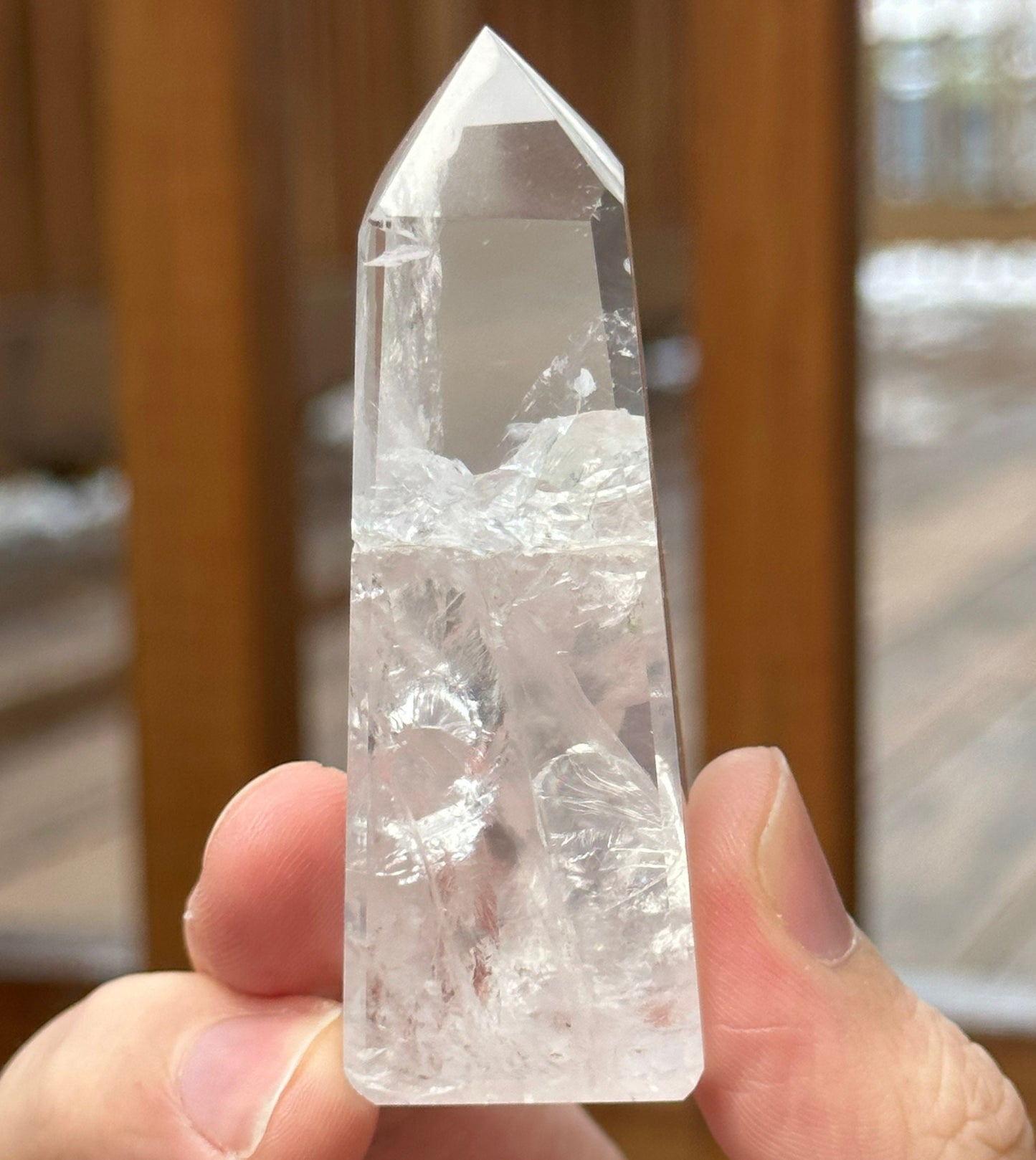 Soft Milky Girasol Obelisk | Quartz Point | Clear Quartz | Crystal Healing & Meditation