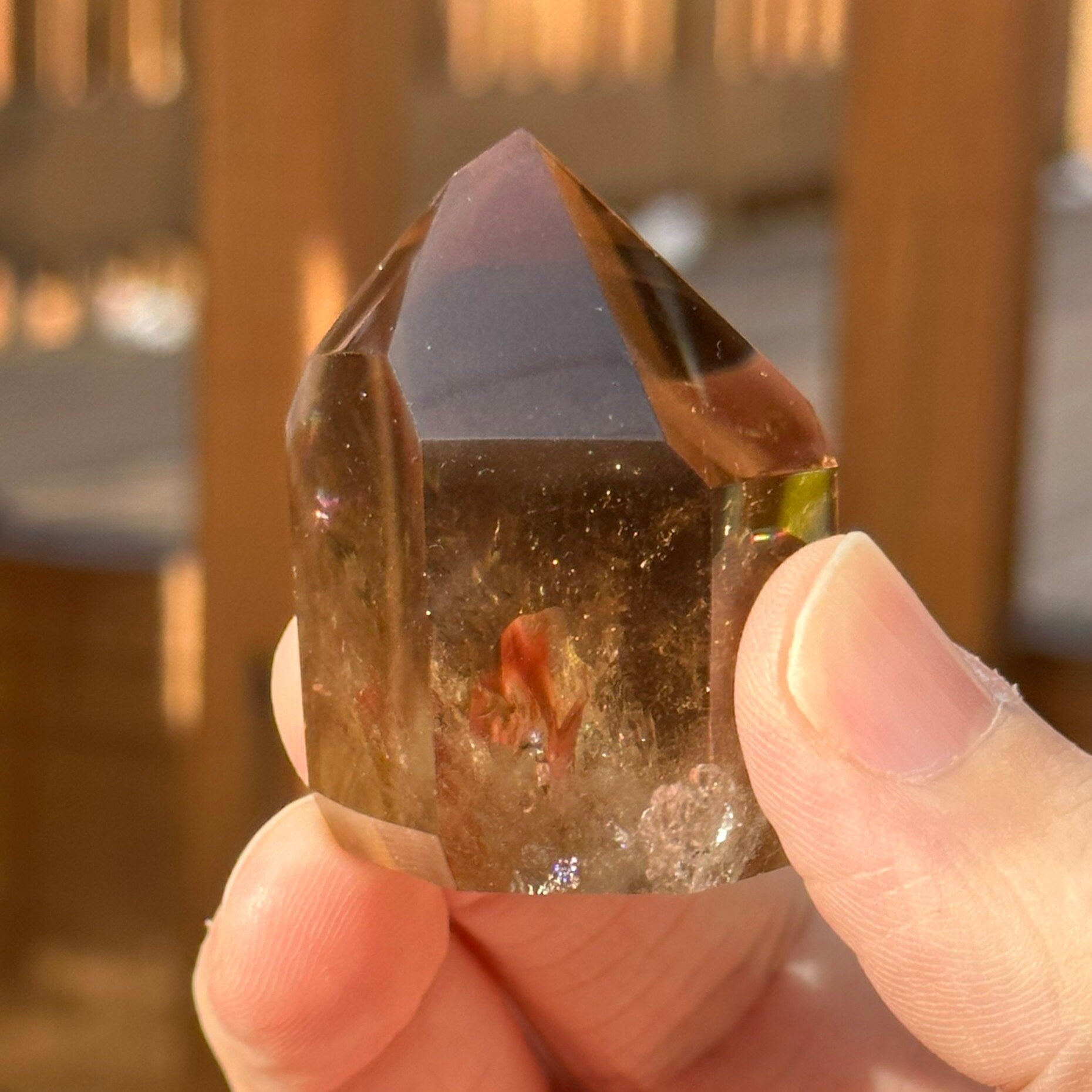 Genuine Smoky Citrine Point | Rainbows | Crystal Tower | From Brazil | Healing & Crystal Wand