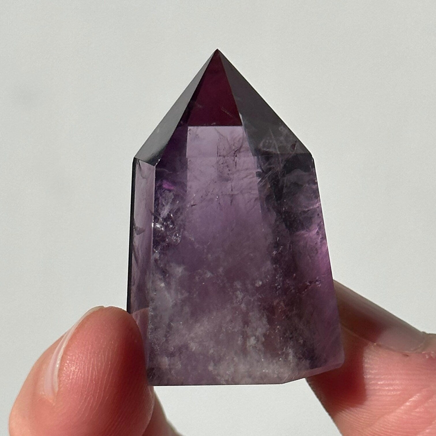 Beautiful Small Amethyst Crystal Point | Mini Hand Carved Tower | Meditation & Crystal Healing | High Quality | From Brazil