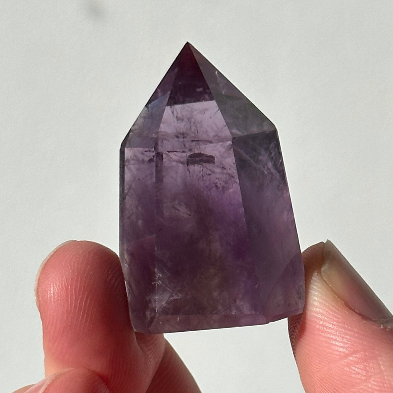 Beautiful Small Amethyst Crystal Point | Mini Hand Carved Tower | Meditation & Crystal Healing | High Quality | From Brazil