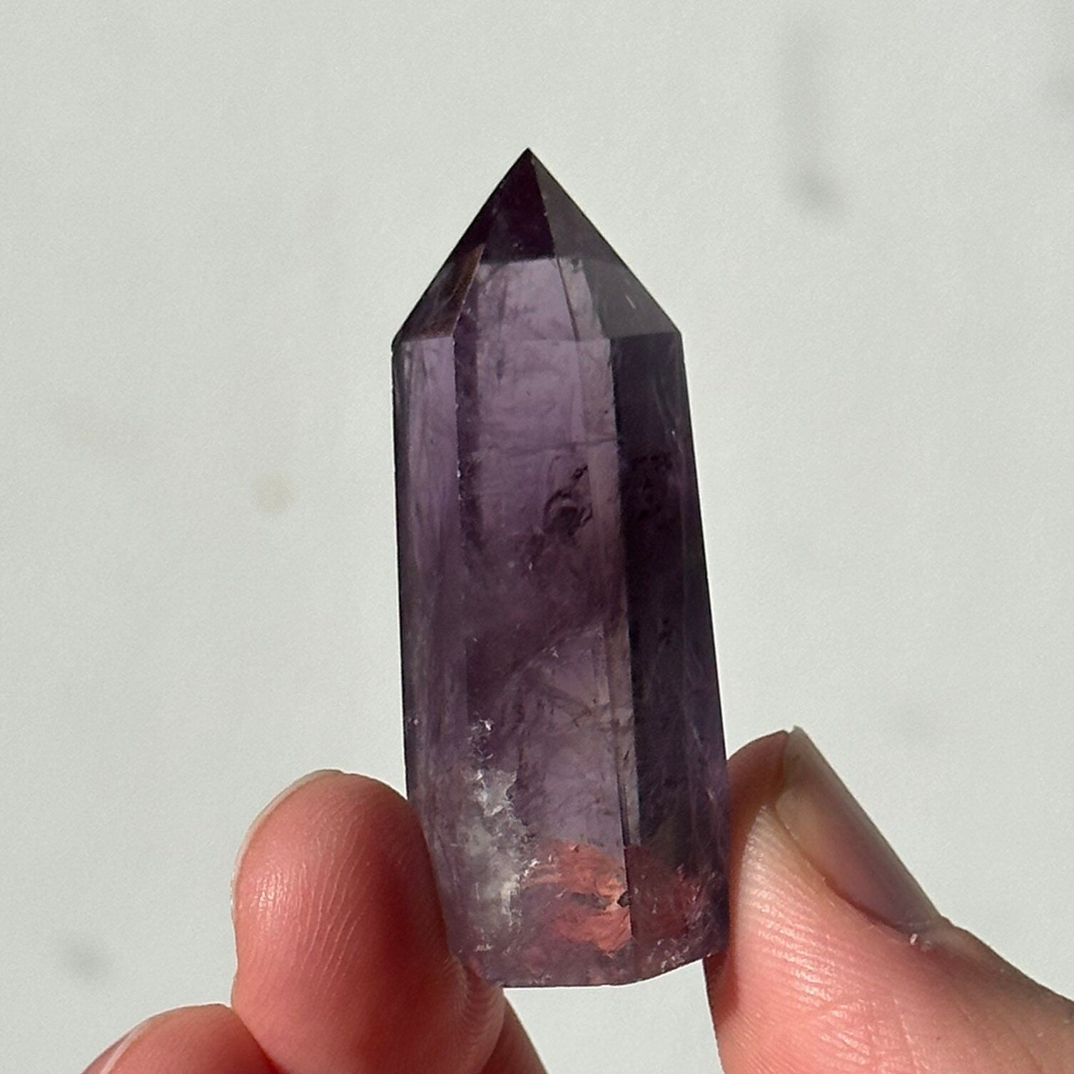 Beautiful Small Amethyst Crystal Point | Mini Hand Carved Tower | Rainbows | Meditation & Crystal Healing | High Quality | From Brazil