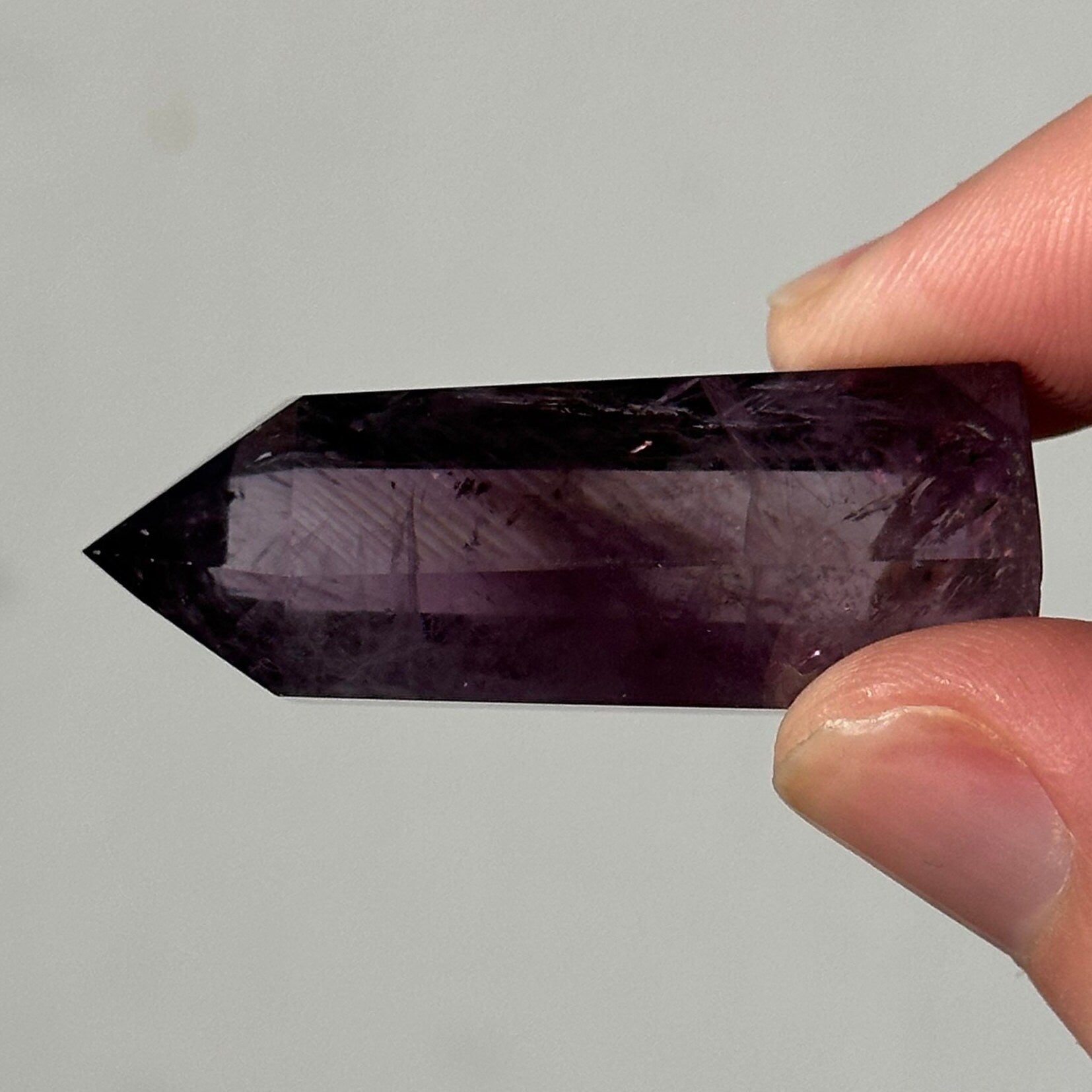 Beautiful Small Amethyst Crystal Point | Mini Hand Carved Tower | Rainbows | Meditation & Crystal Healing | High Quality | From Brazil