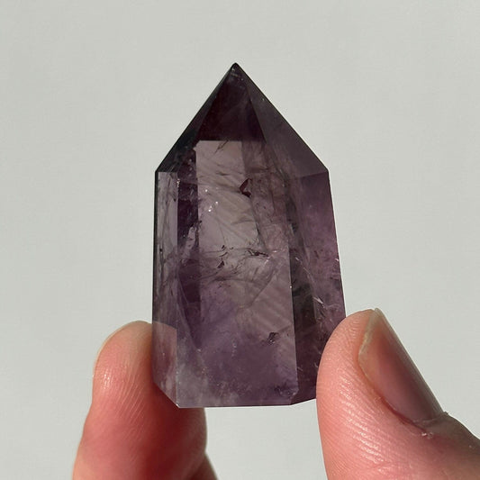 Beautiful Small Amethyst Crystal Point | Mini Hand Carved Tower | Meditation & Crystal Healing | High Quality | From Brazil