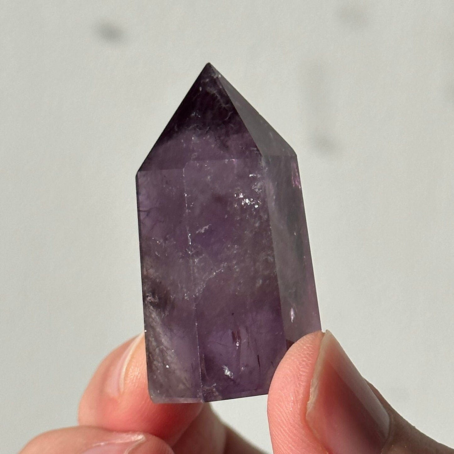 Beautiful Small Amethyst Crystal Point | Mini Hand Carved Tower | Meditation & Crystal Healing | High Quality | From Brazil