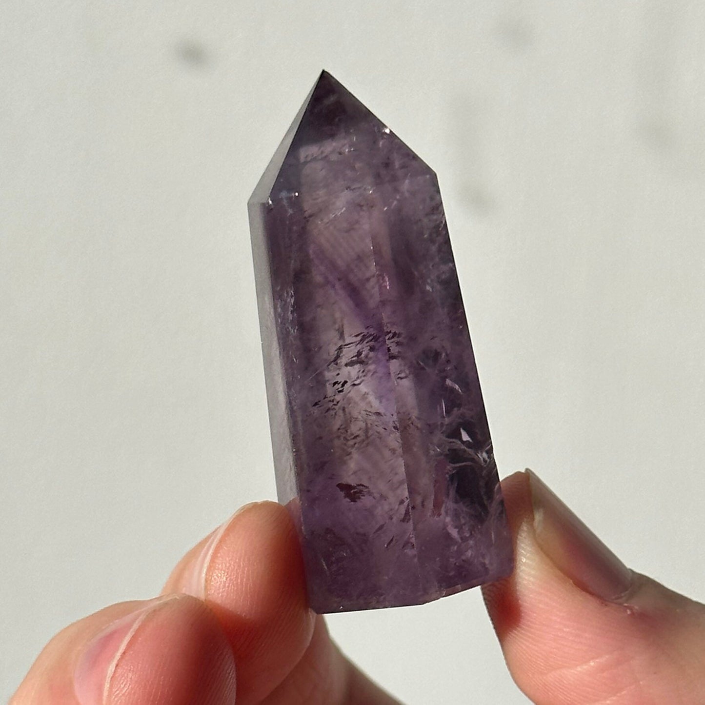 Beautiful Small Amethyst Crystal Point | Mini Hand Carved Tower | Meditation & Crystal Healing | High Quality | From Brazil