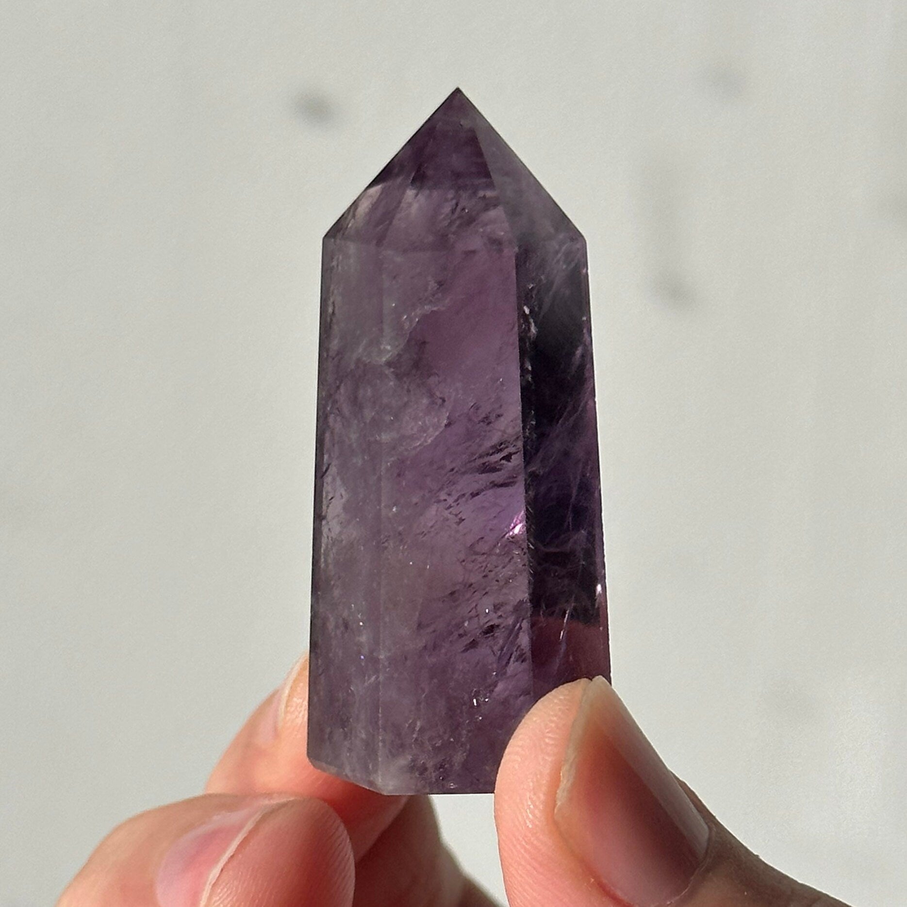 Beautiful Small Amethyst Crystal Point | Mini Hand Carved Tower | Meditation & Crystal Healing | High Quality | From Brazil