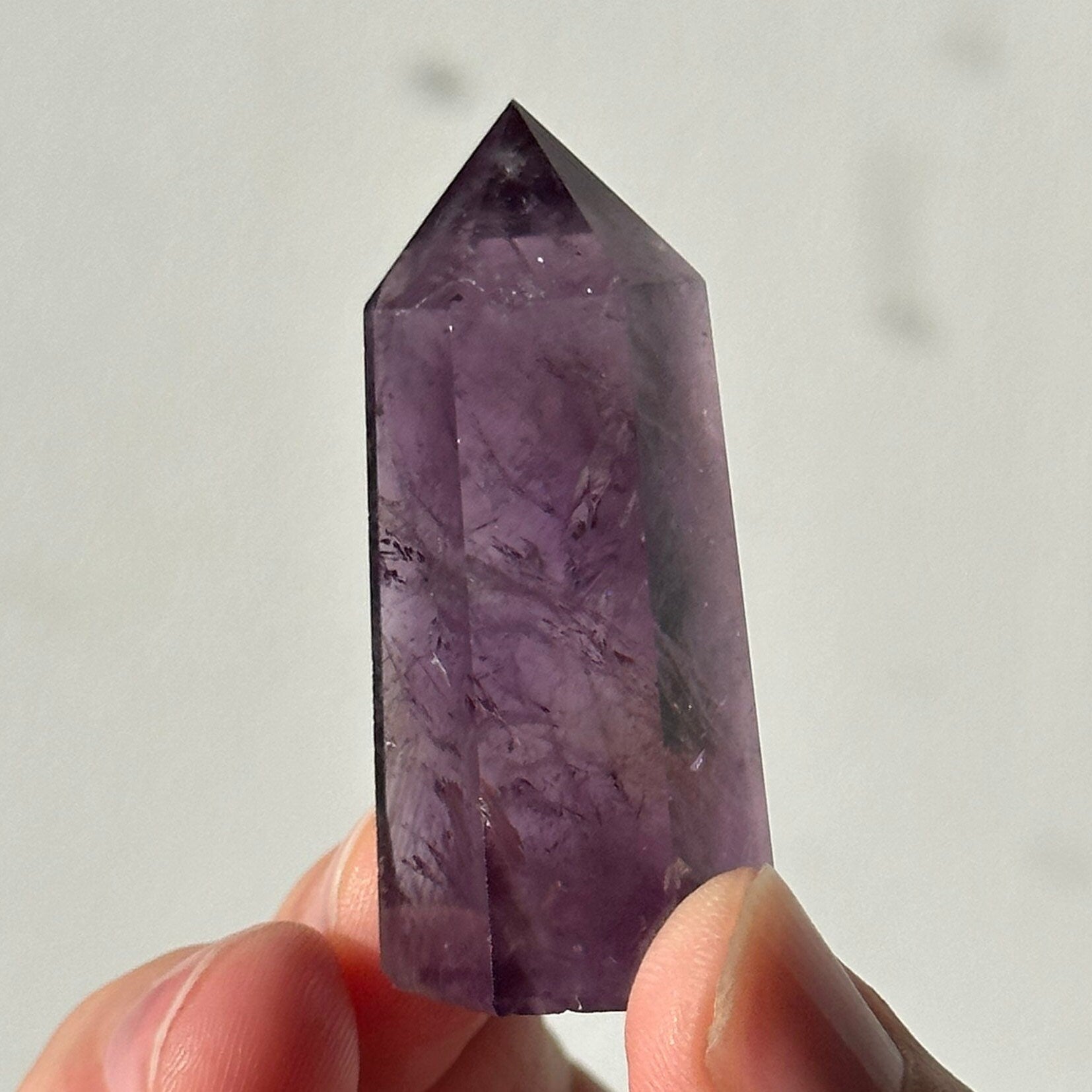 Beautiful Small Amethyst Crystal Point | Mini Hand Carved Tower | Meditation & Crystal Healing | High Quality | From Brazil