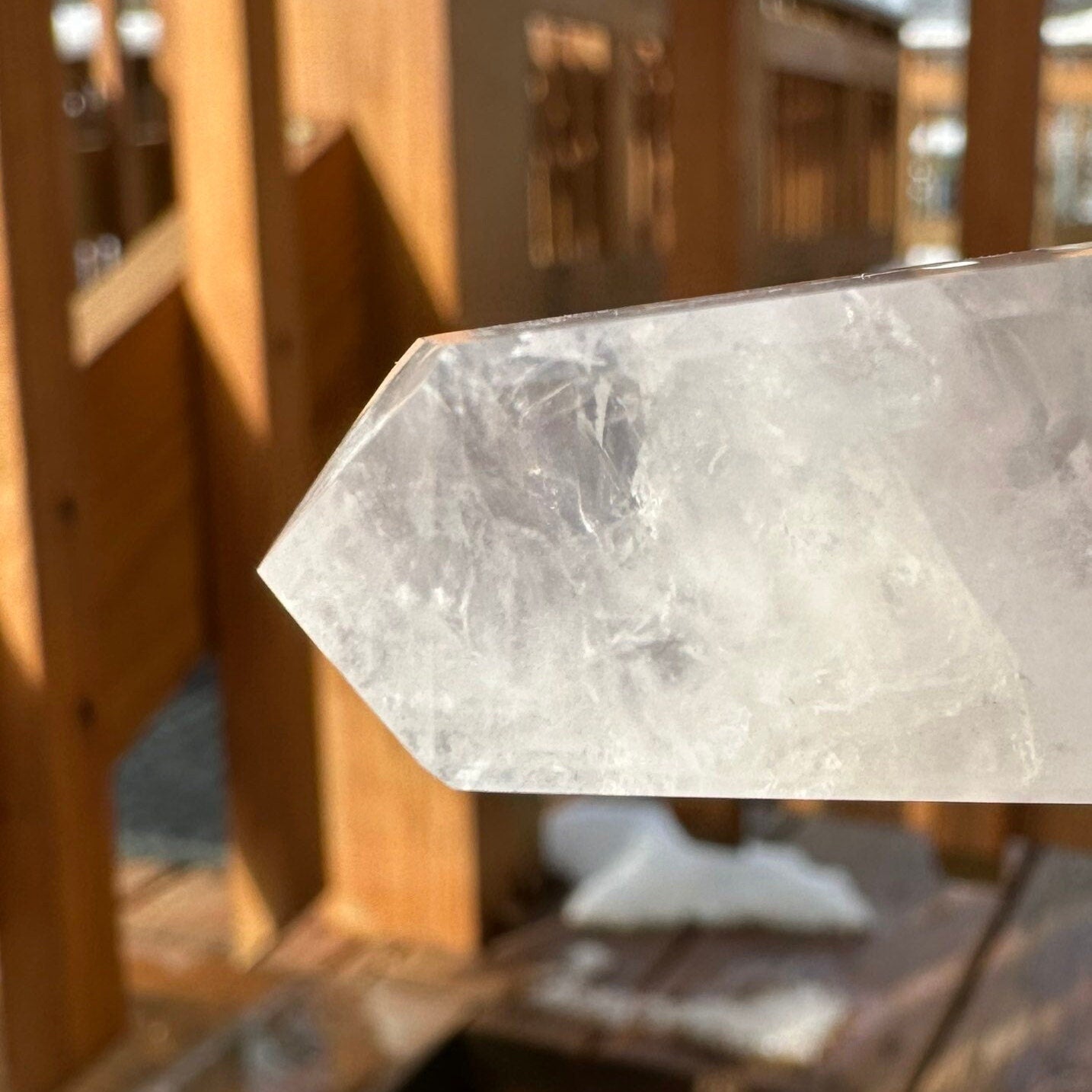 Soft Pink Milky Girasol Obelisk | Skinny Quartz Point | Light Color | Crystal Healing & Meditation