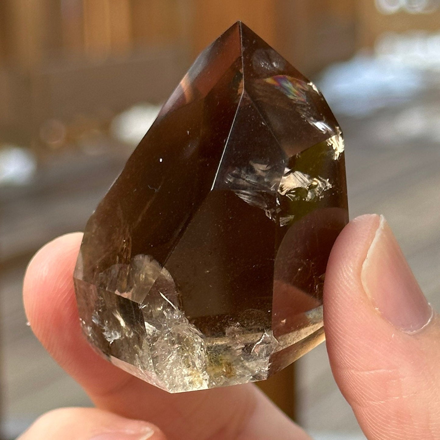 Genuine Smoky Citrine Point | Many Rainbows | Crystal Tower | From Brazil | Healing & Crystal Wand