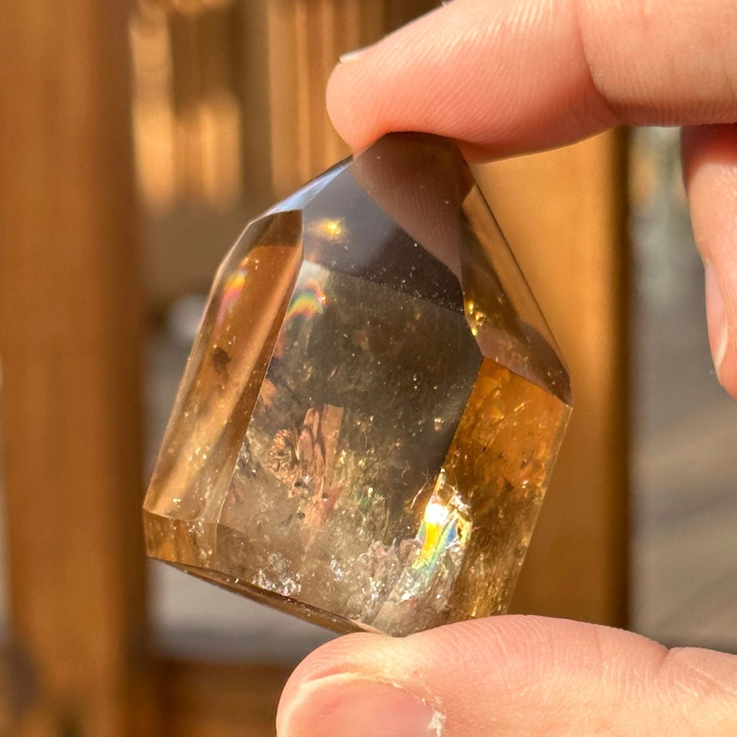 Genuine Smoky Citrine Point | Rainbows | Crystal Tower | From Brazil | Healing & Crystal Wand