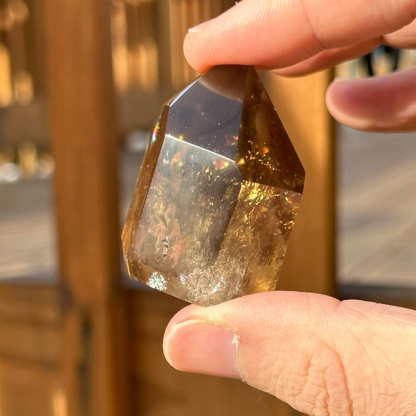 Genuine Smoky Citrine Point | Rainbows | Crystal Tower | From Brazil | Healing & Crystal Wand