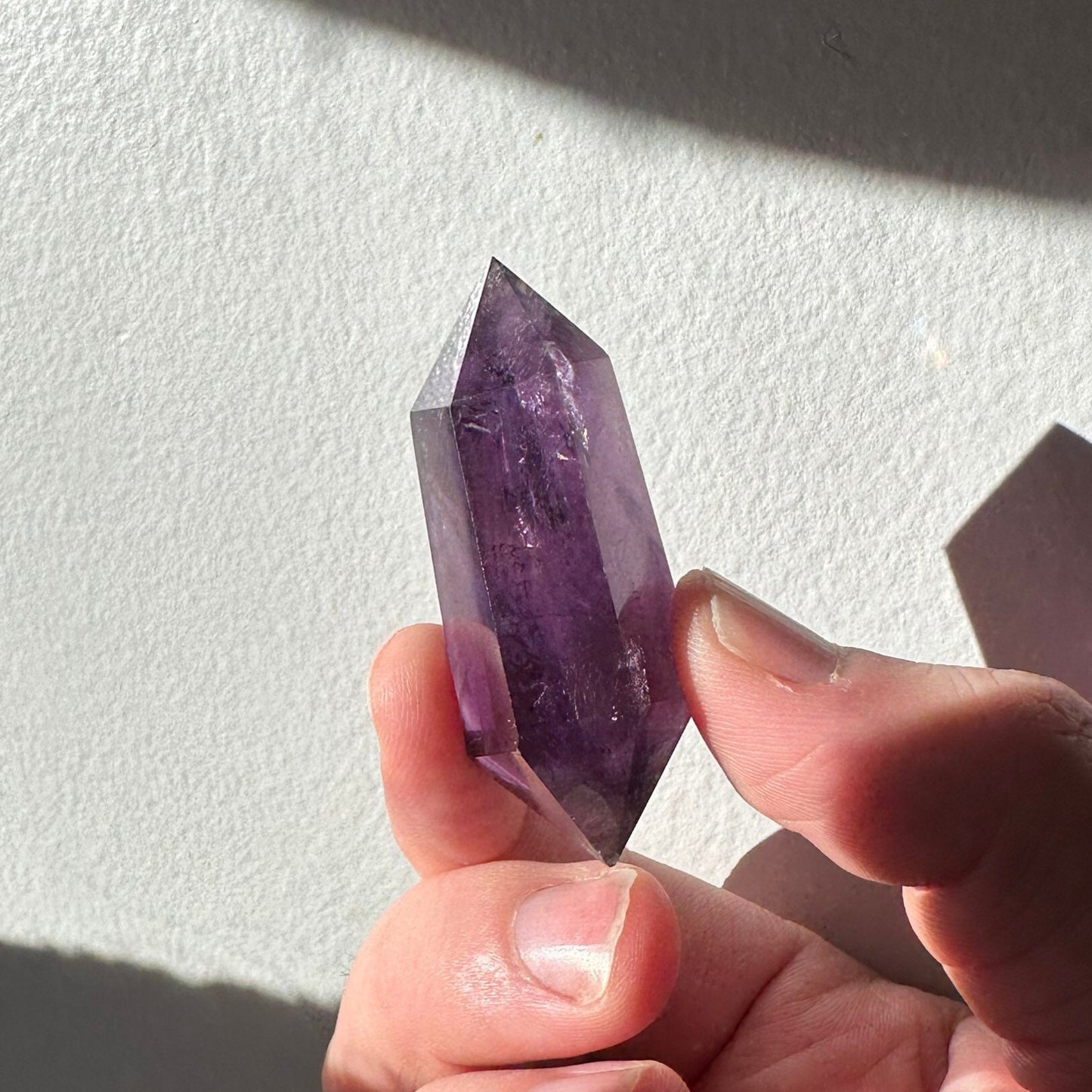 Small Amethyst Crystal Double Terminated Point | Mini Hand Carved Double Point Tower | Meditation & Crystal Healing