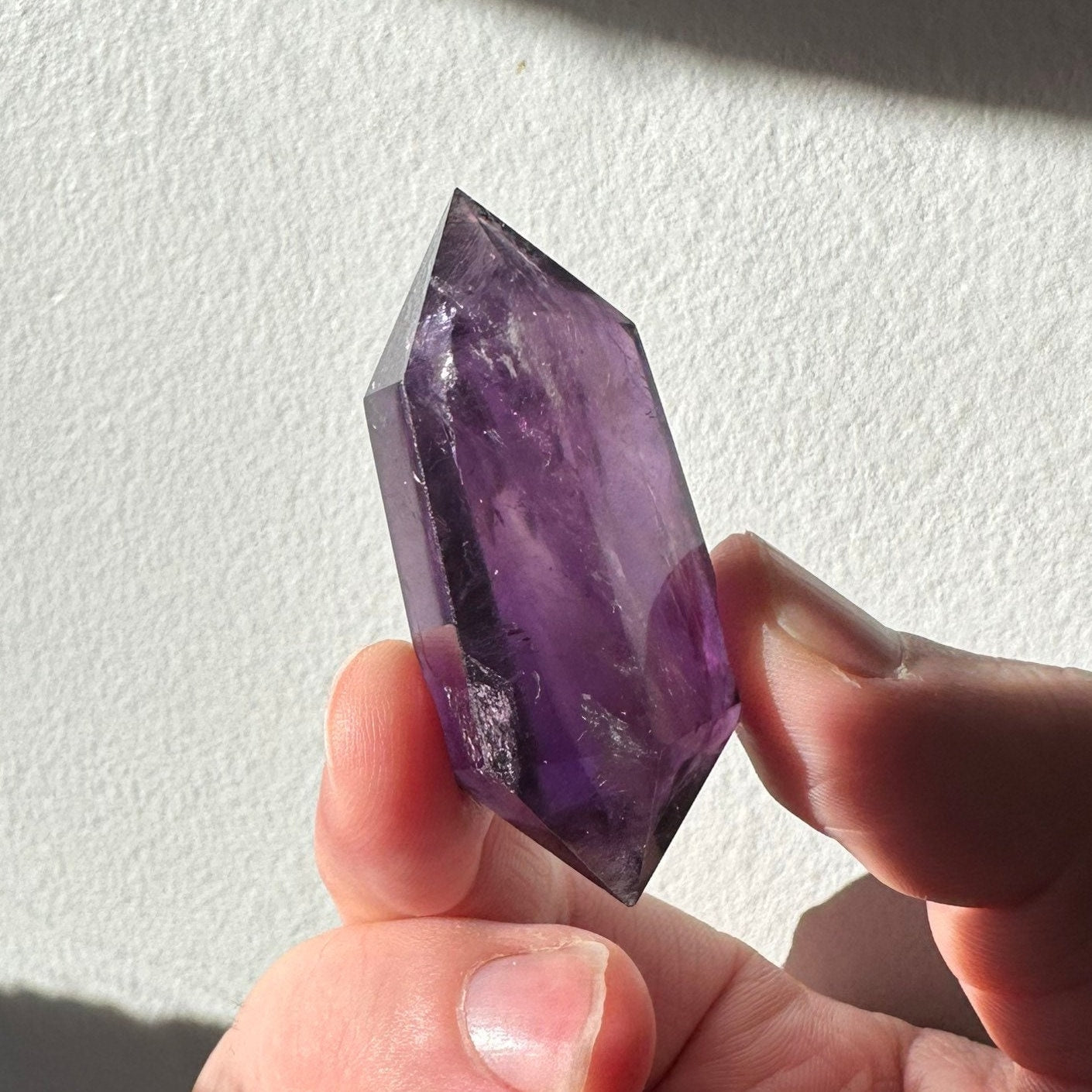 Small Amethyst Crystal Double Terminated Point | Mini Hand Carved Double Point Tower | Meditation & Crystal Healing