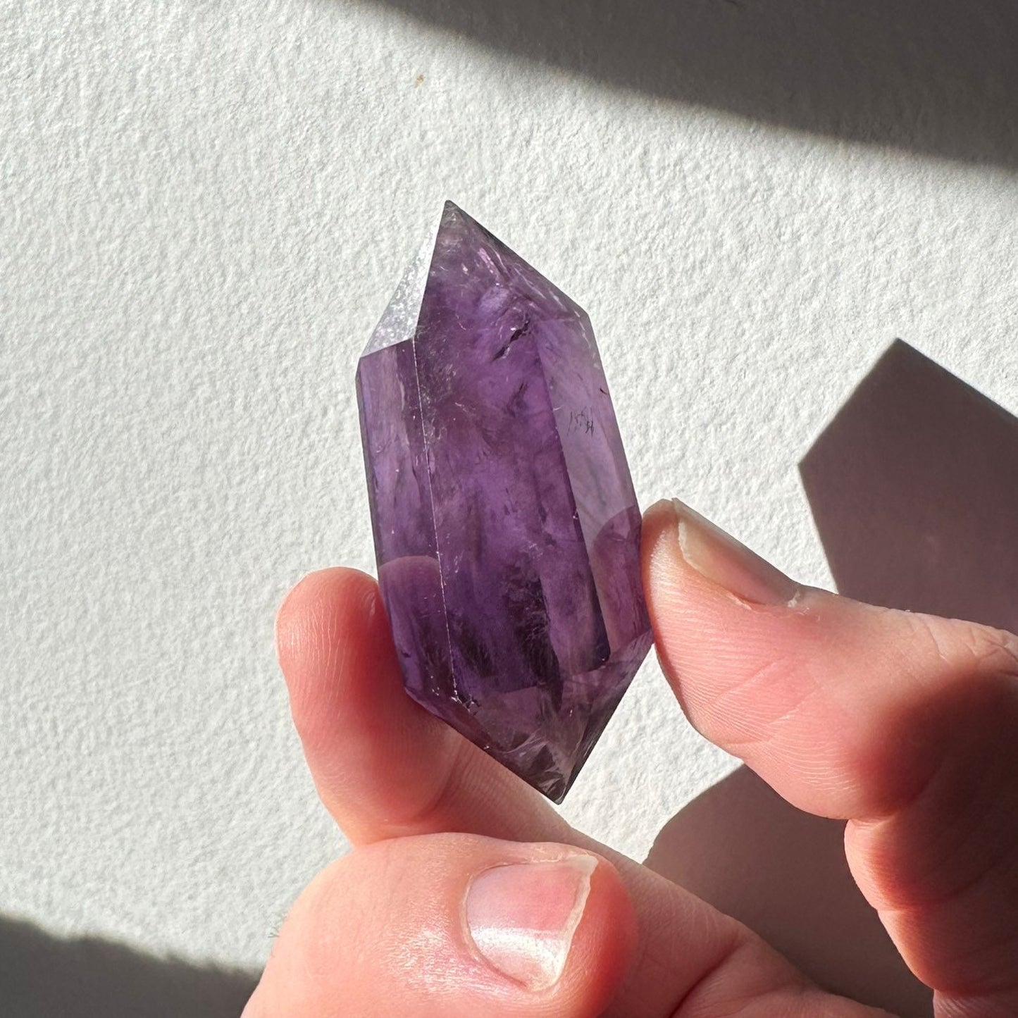 Small Amethyst Crystal Double Terminated Point | Mini Hand Carved Double Point Tower | Meditation & Crystal Healing