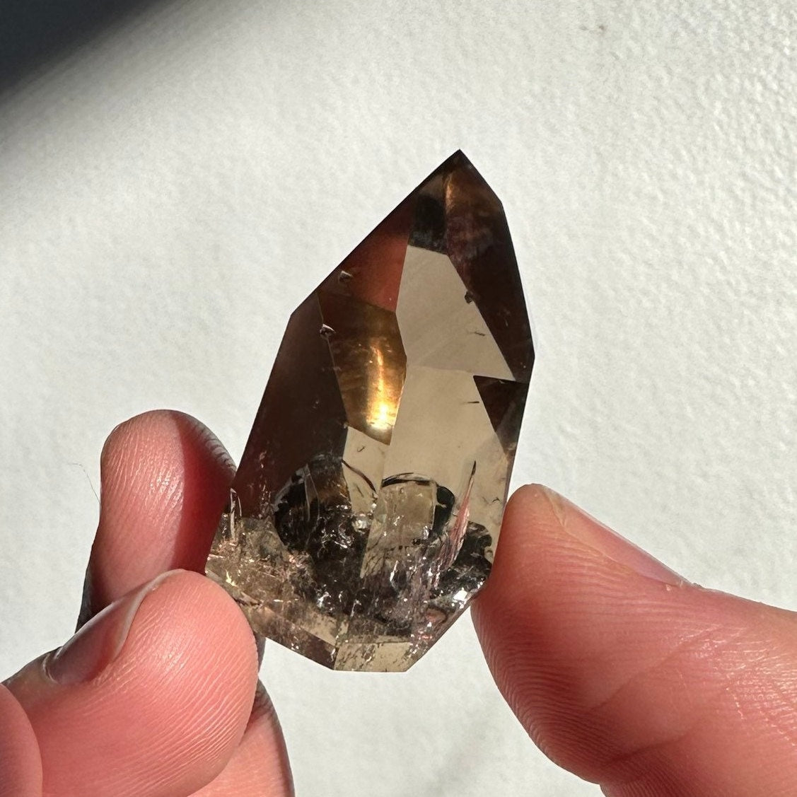 Genuine Smoky Citrine Point | Small Crystal Tower | From Brazil | Healing & Crystal Wand