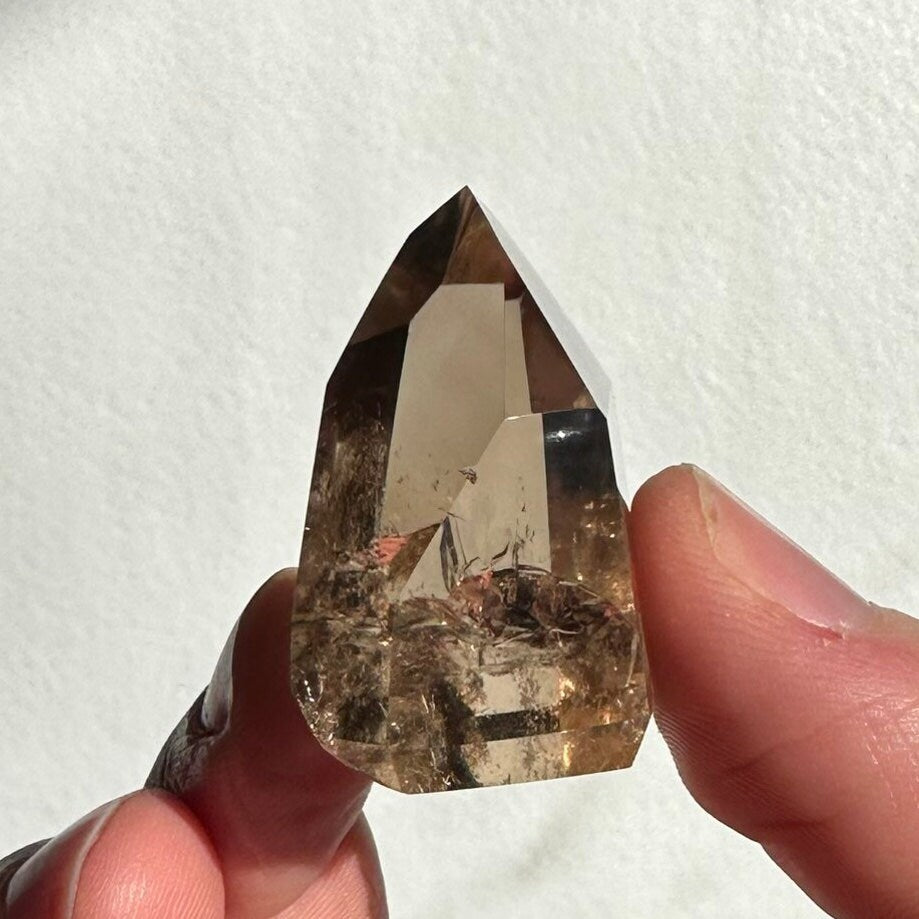 Genuine Smoky Citrine Point | Small Crystal Tower | From Brazil | Healing & Crystal Wand