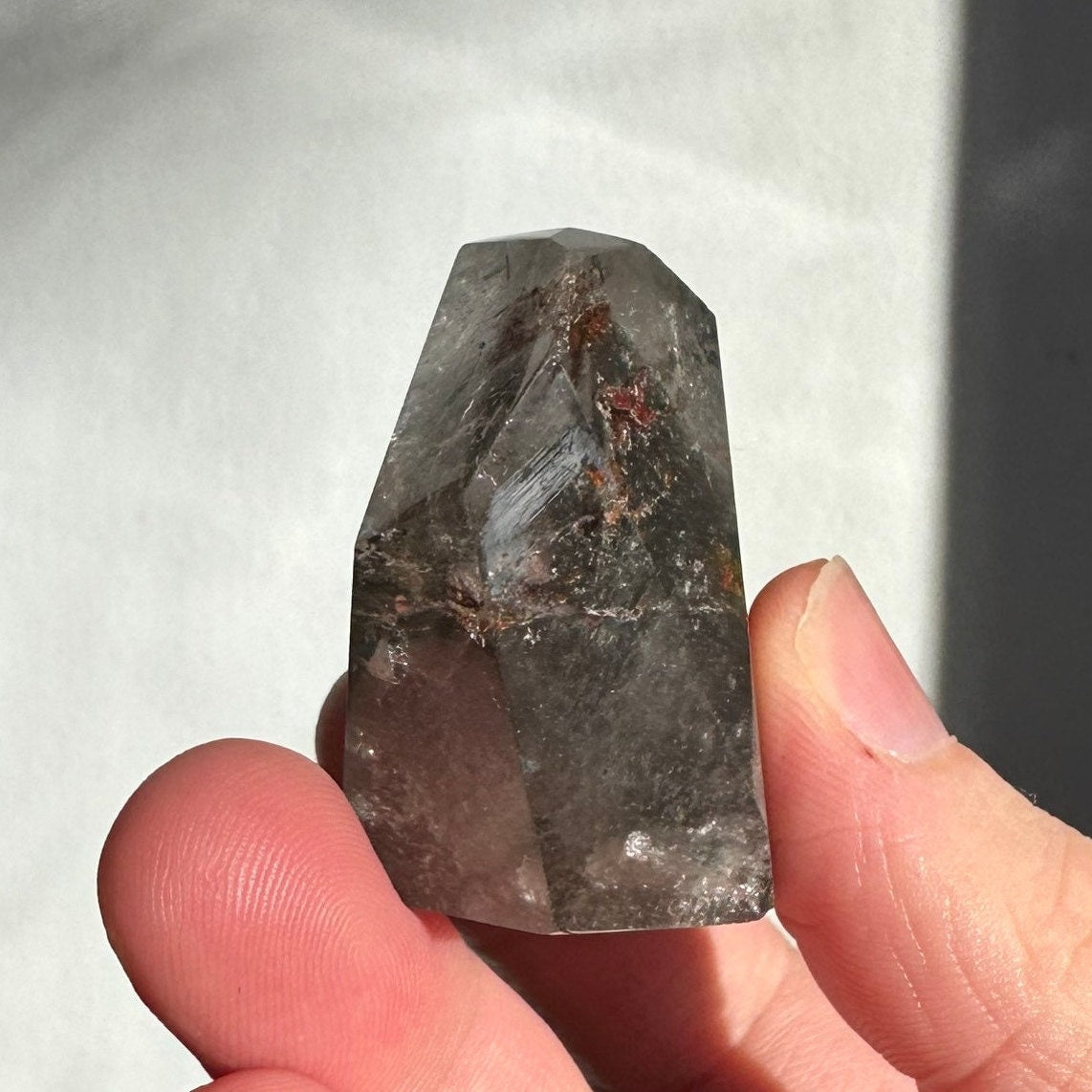 Garden Quartz Crystal Freeform | Lodolite Crystal | Rainbows | Hand Carved | Meditation & Crystal Healing