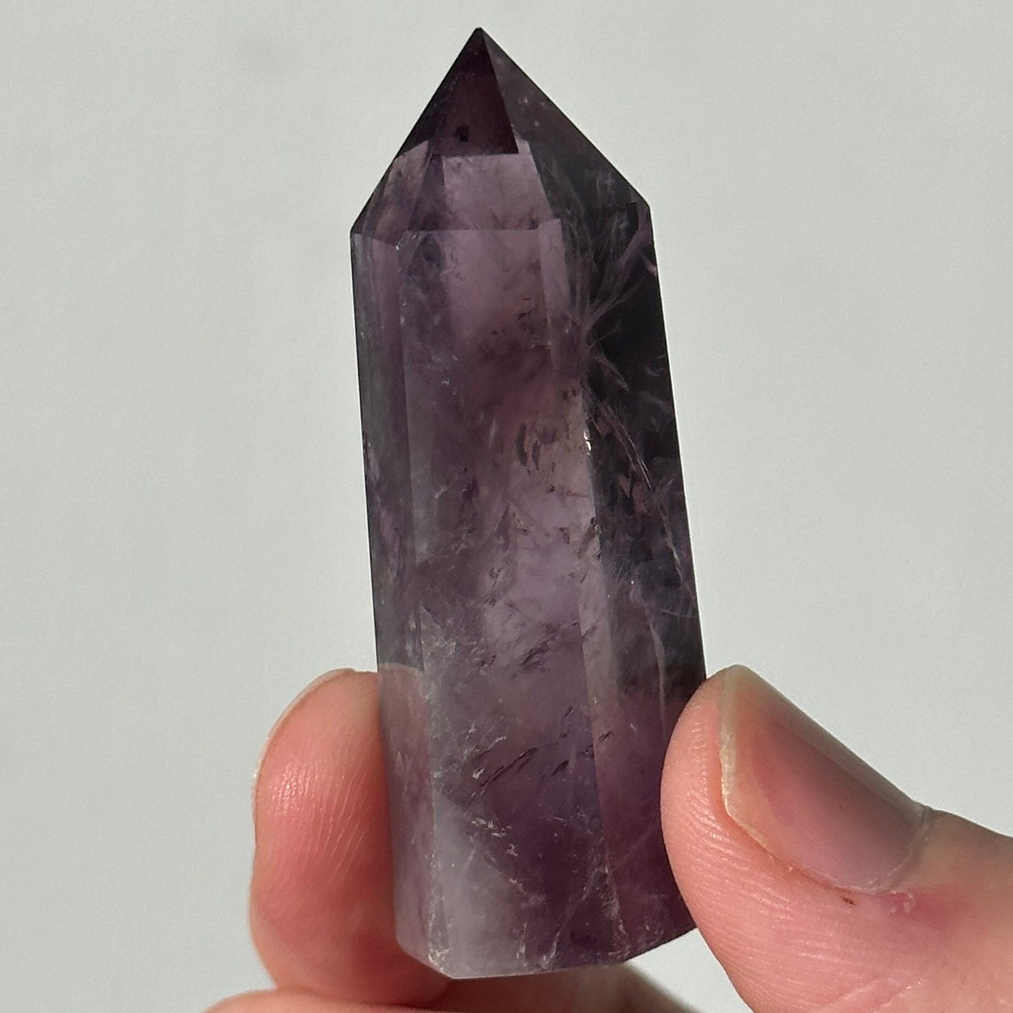 Beautiful Small Amethyst Crystal Point | Mini Hand Carved Tower | Meditation & Crystal Healing | High Quality | From Brazil