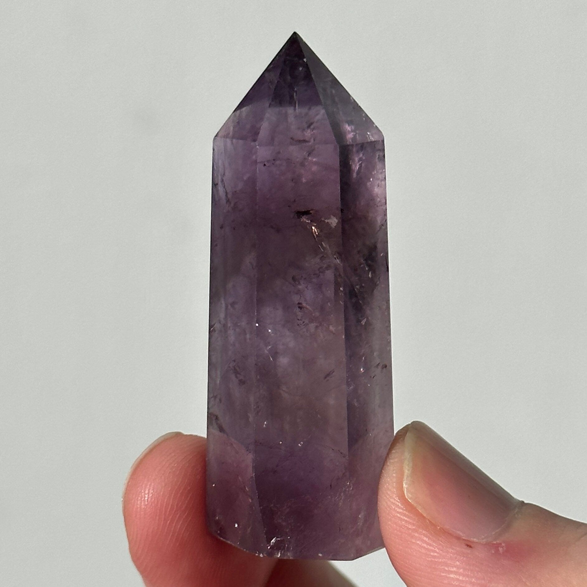 Beautiful Small Amethyst Crystal Point | Mini Hand Carved Tower | Meditation & Crystal Healing | High Quality | From Brazil