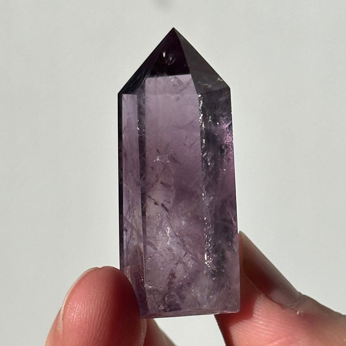 Beautiful Small Amethyst Crystal Point | Mini Hand Carved Tower | Rainbows | Meditation & Crystal Healing | High Quality | From Brazil