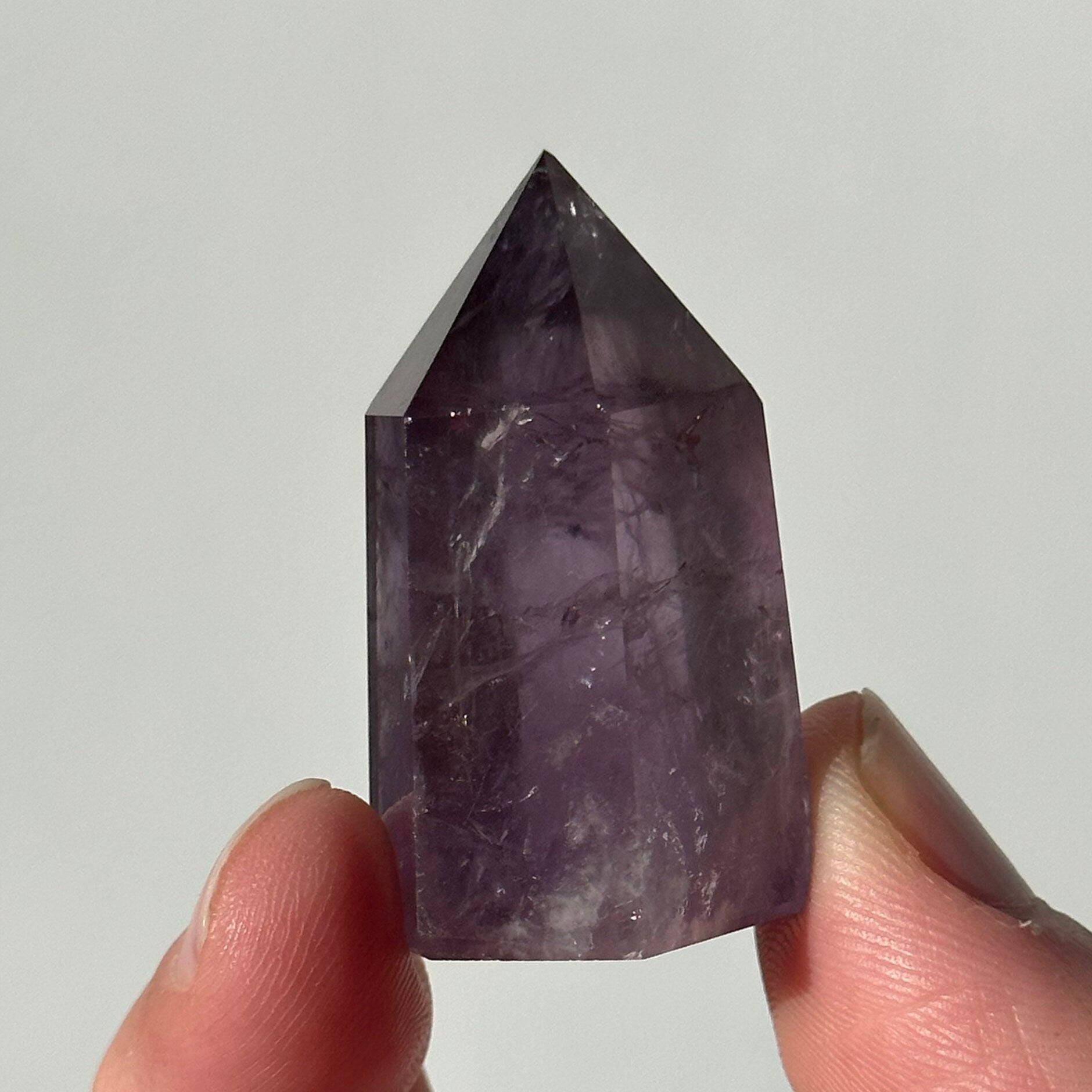 Beautiful Small Amethyst Crystal Point | Mini Hand Carved Tower | Meditation & Crystal Healing | High Quality | From Brazil