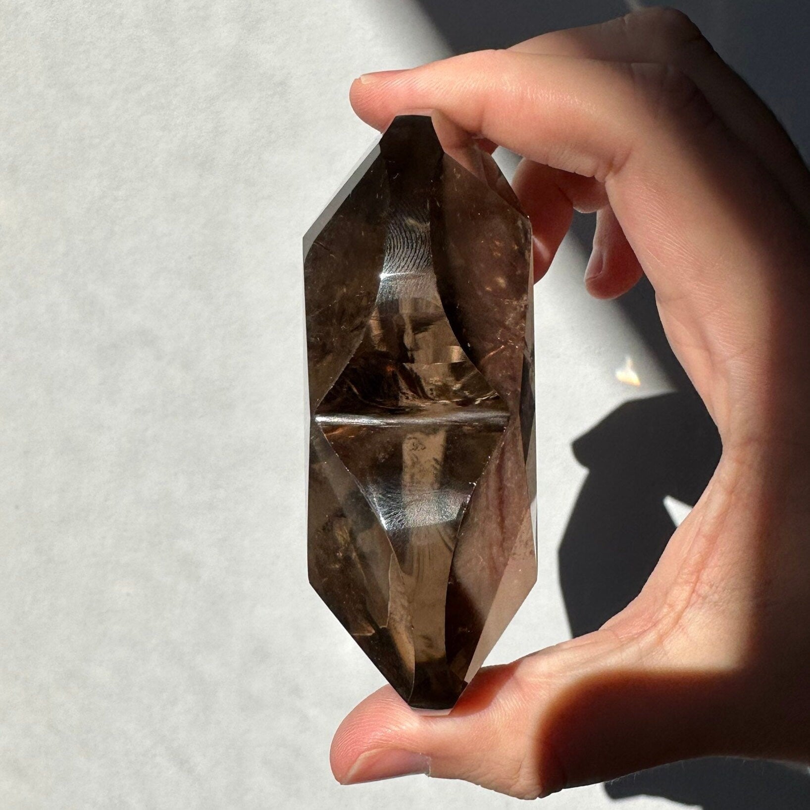 High Quality Smoky Quartz Crystal Heart | Rare Clarity | Hand Carved | Includes Stand | From Brazil | Crystal Healing & Meditation