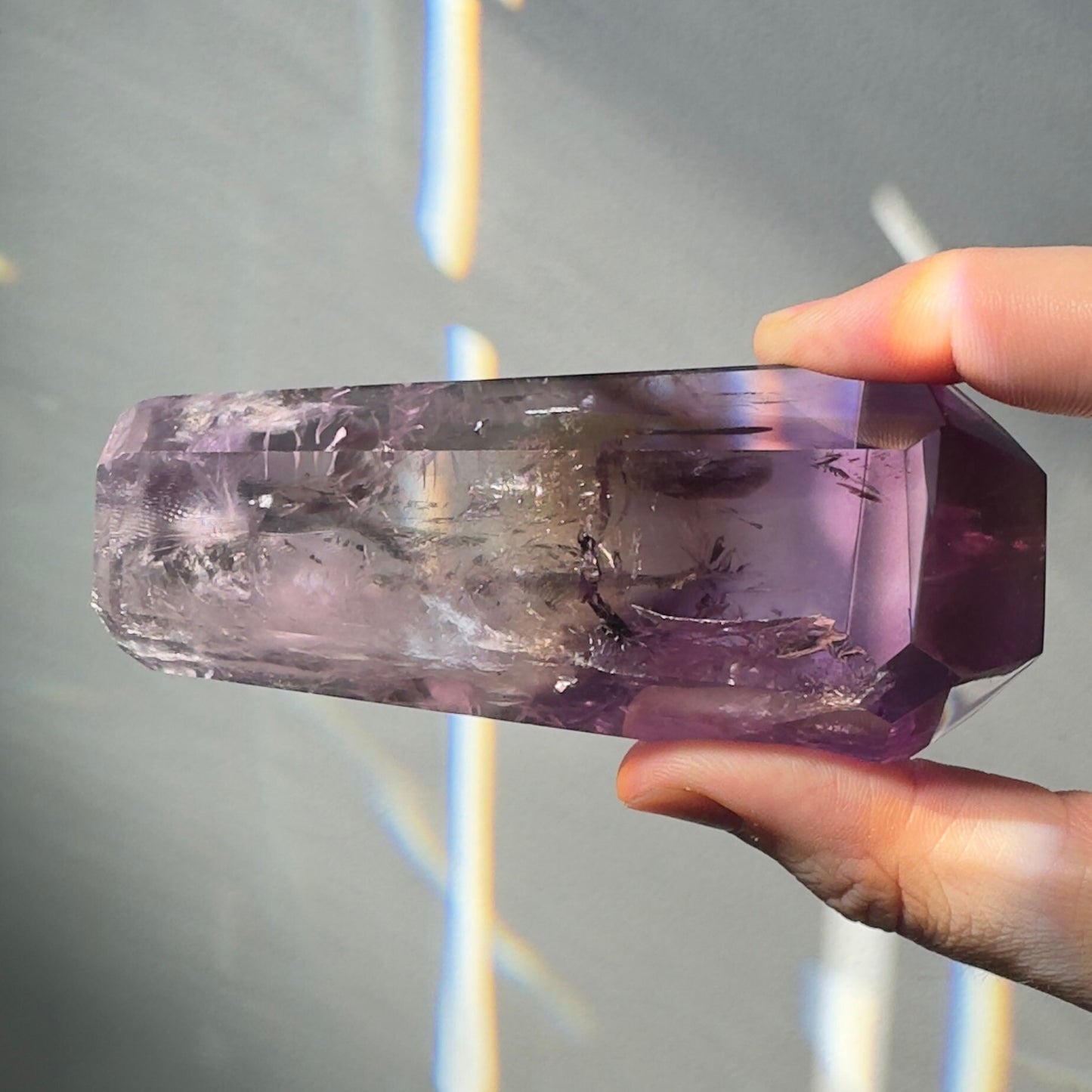 Stunning Amethyst Crystal Tower | Hand Carved Point | Rainbows | From Brazil | Meditation & Crystal Healing