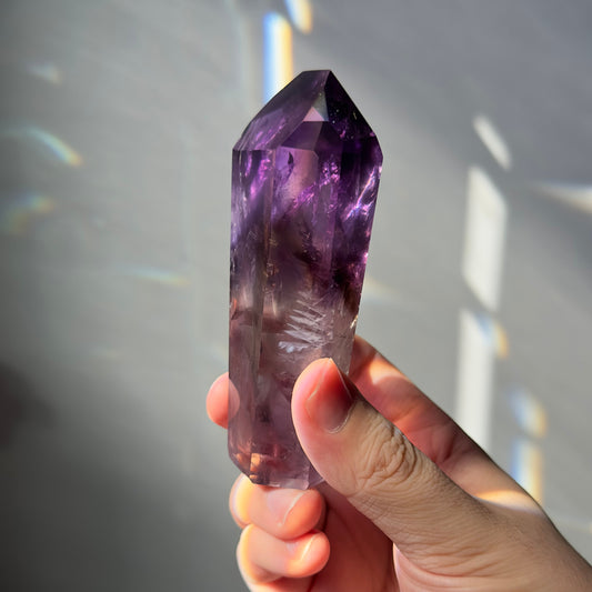 Stunning Amethyst Crystal Tower | Hand Carved Point | Rainbows | From Brazil | Meditation & Crystal Healing