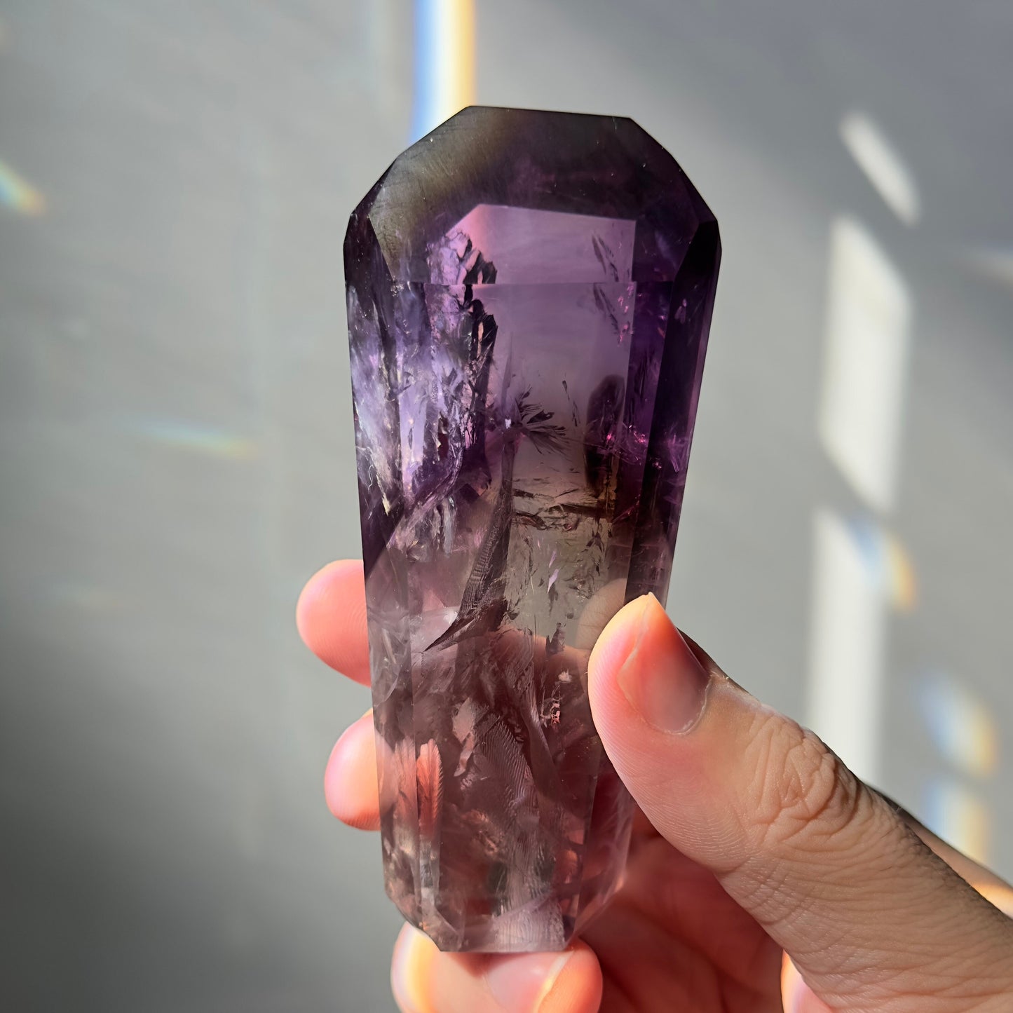 Stunning Amethyst Crystal Tower | Hand Carved Point | Rainbows | From Brazil | Meditation & Crystal Healing