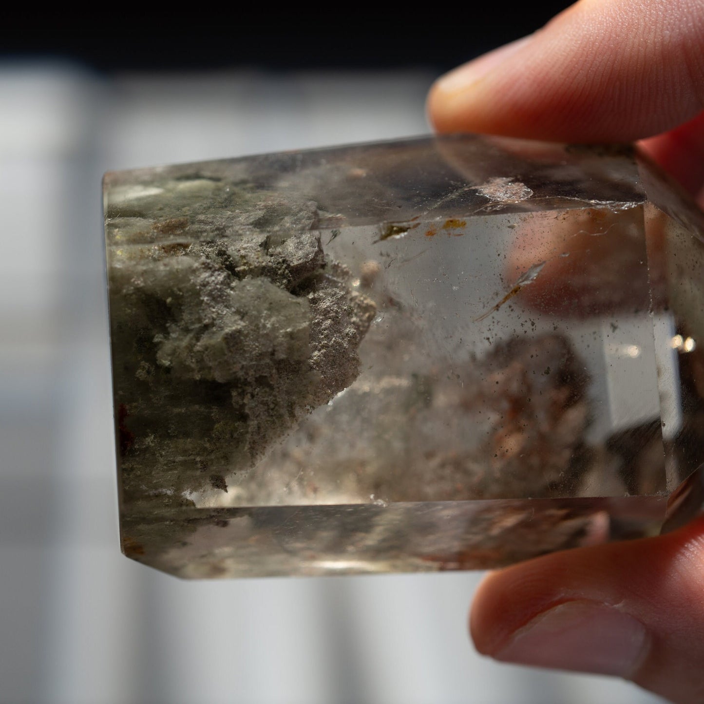 Small Garden Quartz Crystal Tower | Lodolite Crystal | Hand Carved Point | Meditation & Crystal Healing