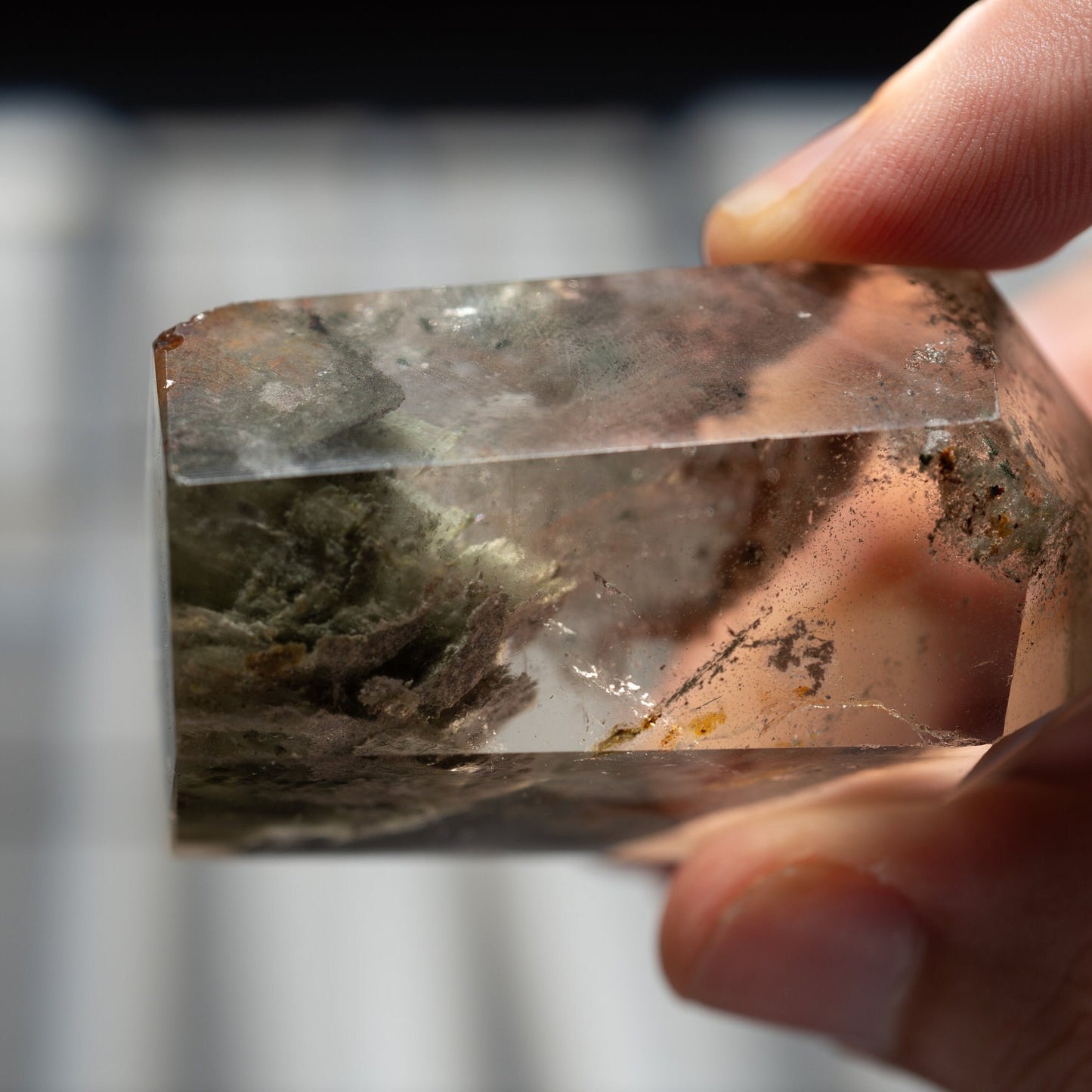 Small Garden Quartz Crystal Tower | Lodolite Crystal | Hand Carved Point | Meditation & Crystal Healing